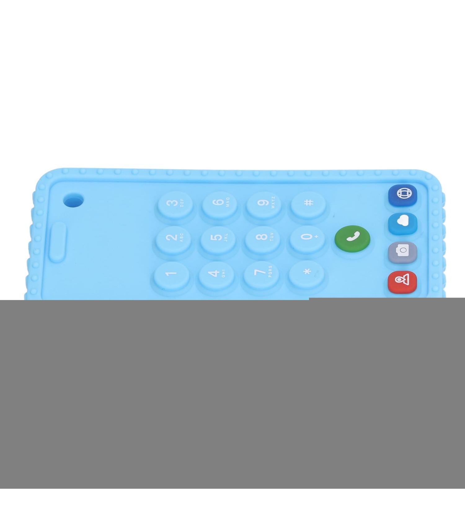 Buy Sensory Chew Toy - Cell Phone Shape Silicone Teether for Toddlers | Bright Blue Color Soft & Fun - International Shipping Available! - Buy Online on GoSupps.com