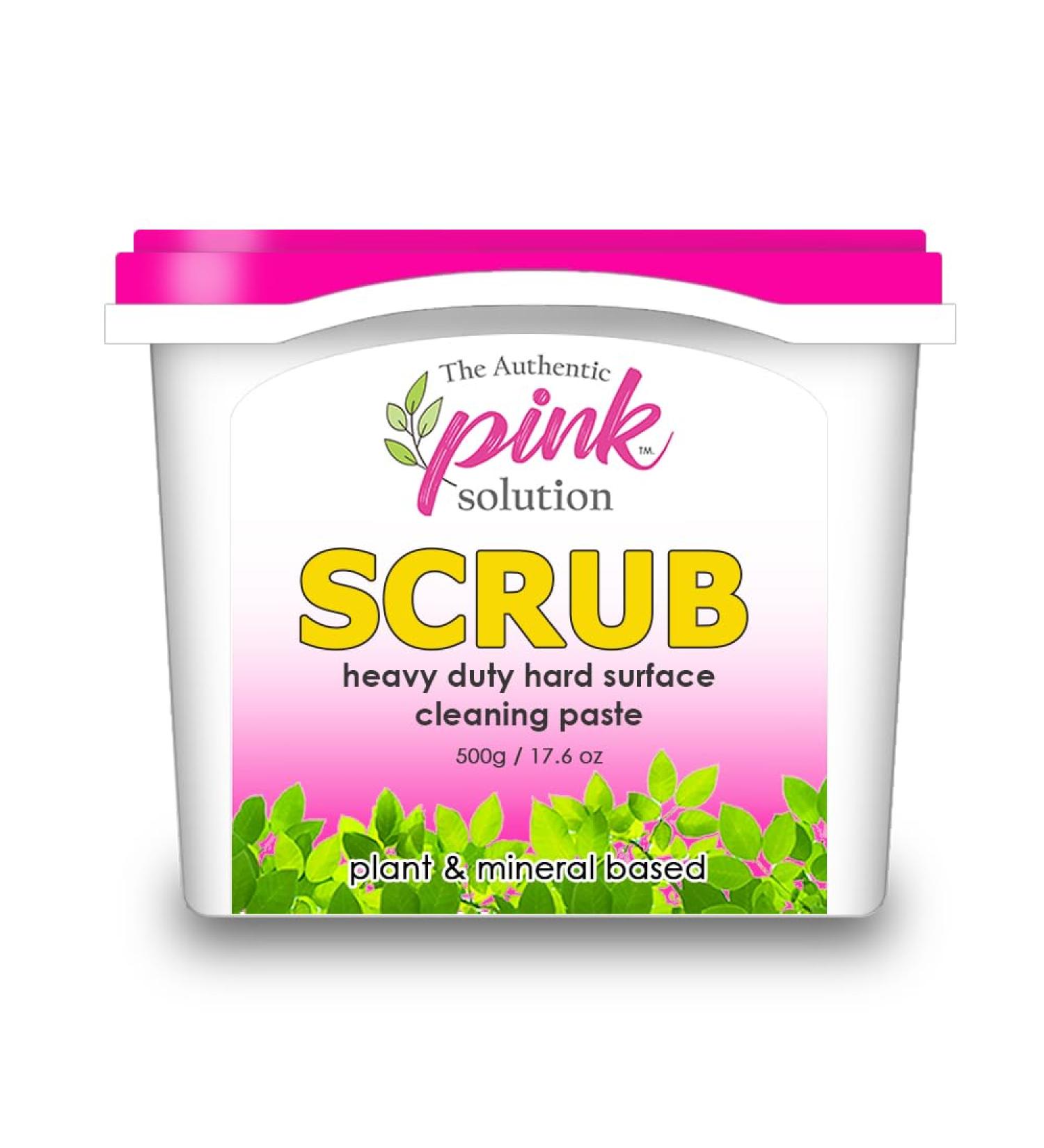 PINK SOLUTION STARTER KIT- 2x UNIVERSAL CLEAN 1x MOTHER'S CHOICE SCRUB 1x SPONGE 1xSCRUBBIE Kitchen and Bathroom Cleaner Multi Surface Scrub for Sinks Showers Toilets and hard surfaces Pet and Baby-Safe Natural Non-Toxic Ingredients Unscented - Buy Online on GoSupps.com