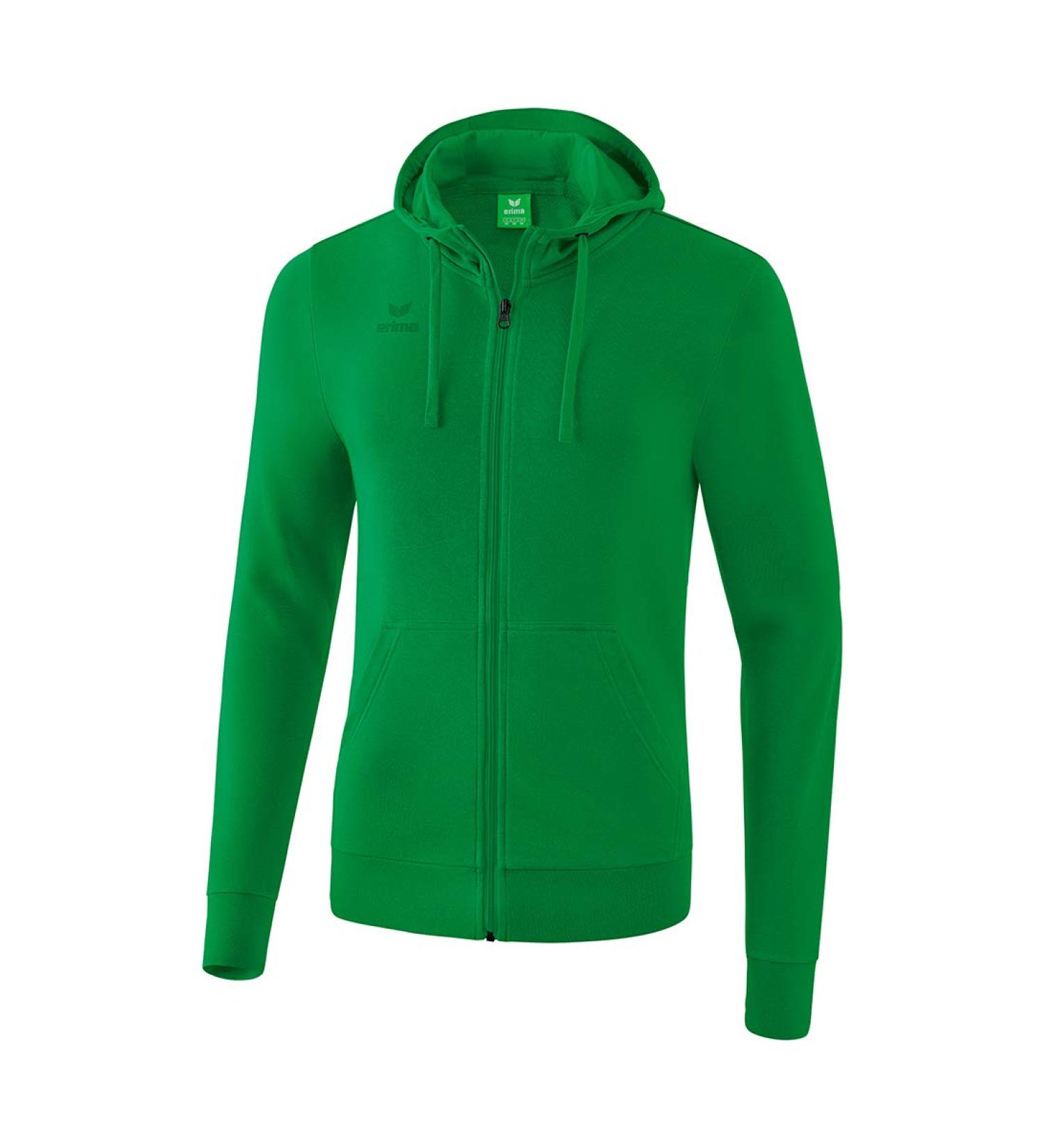 Erima Unisex Kids Basic Hooded Sweat Jacket 128 Emerald