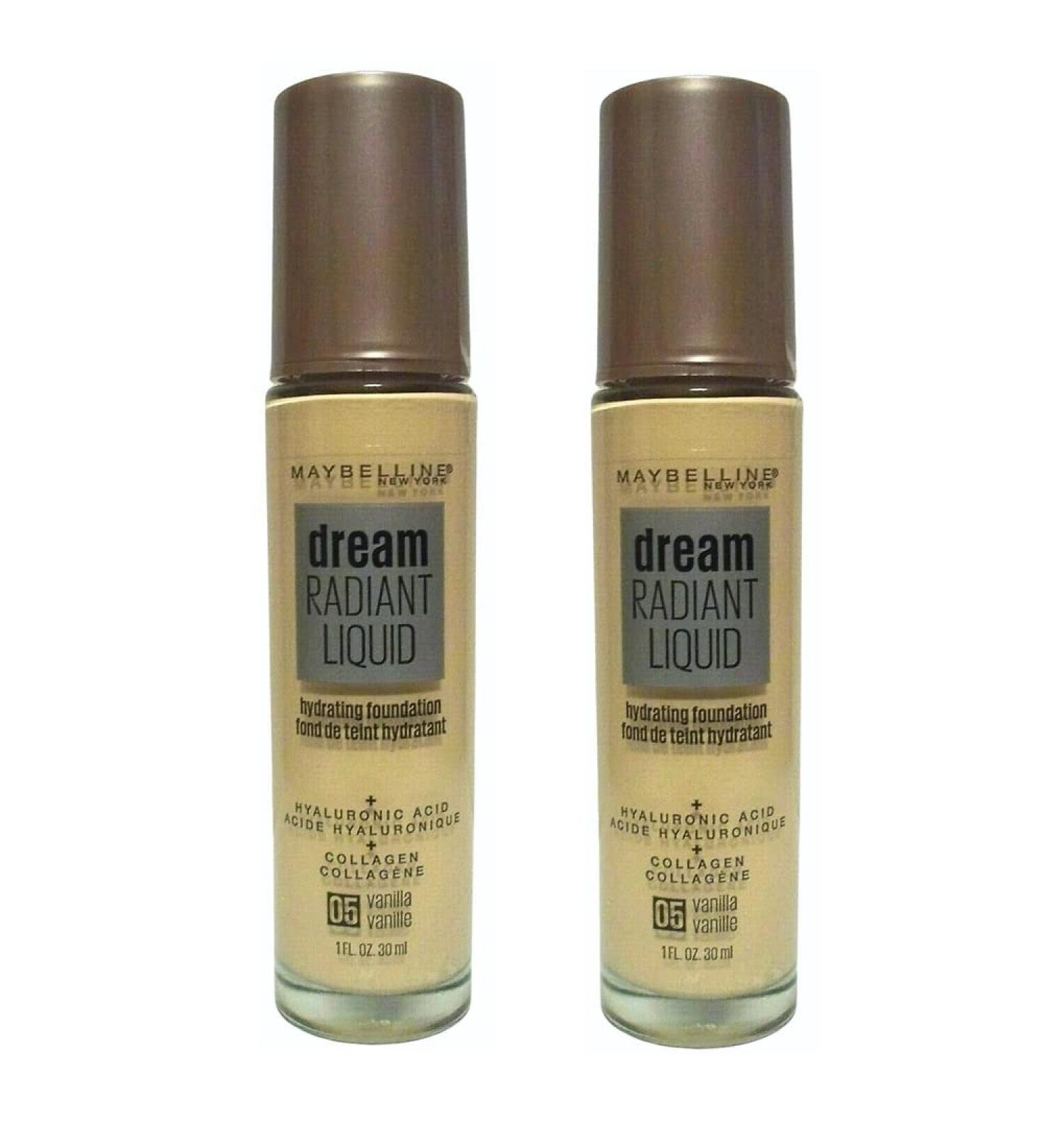 Maybelline New York Dream Radiant Liquid Hydrating Foundation Vanilla 05 - Pack of 2 - Buy Online on GoSupps.com