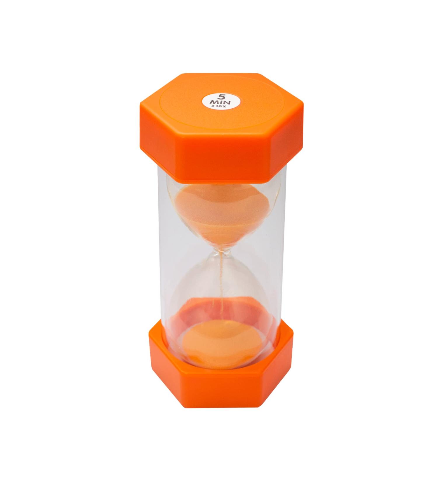 Teacherfav 5-Minute Hourglass for Children | 12.7 cm Acrylic Orange Timer | Ideal for Classrooms & Home - Medium Single Pack - Buy Online on GoSupps.com