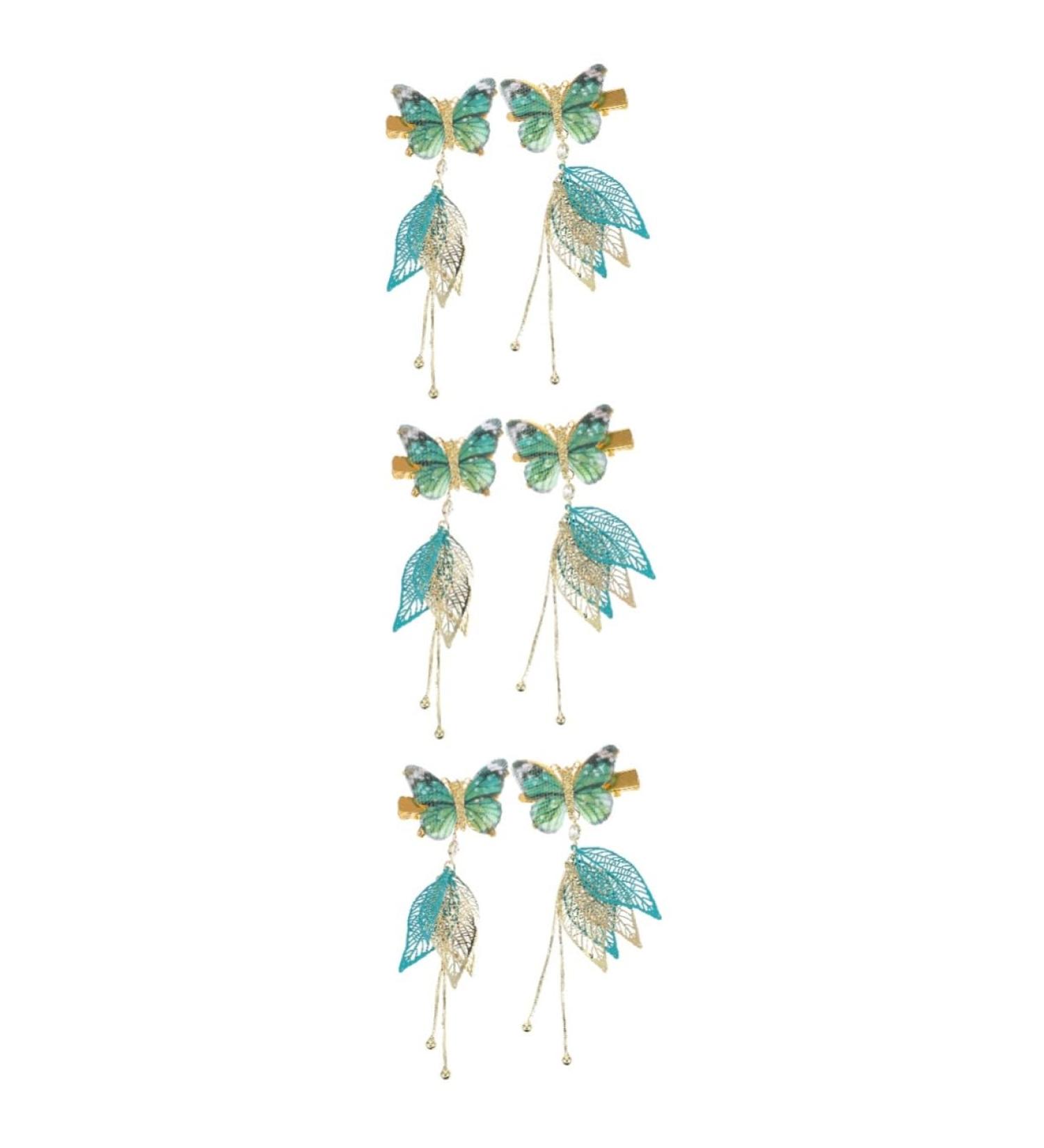 MAGICLULU 3 Pairs Tulle Butterfly Hair Clip Retro Barrette for Retro Tassel Hairpins Hair Clip for Women Hair Clip with Tassel Classic Tassel Barrette Decorative Tassel Headdress - Buy Online on GoSupps.com