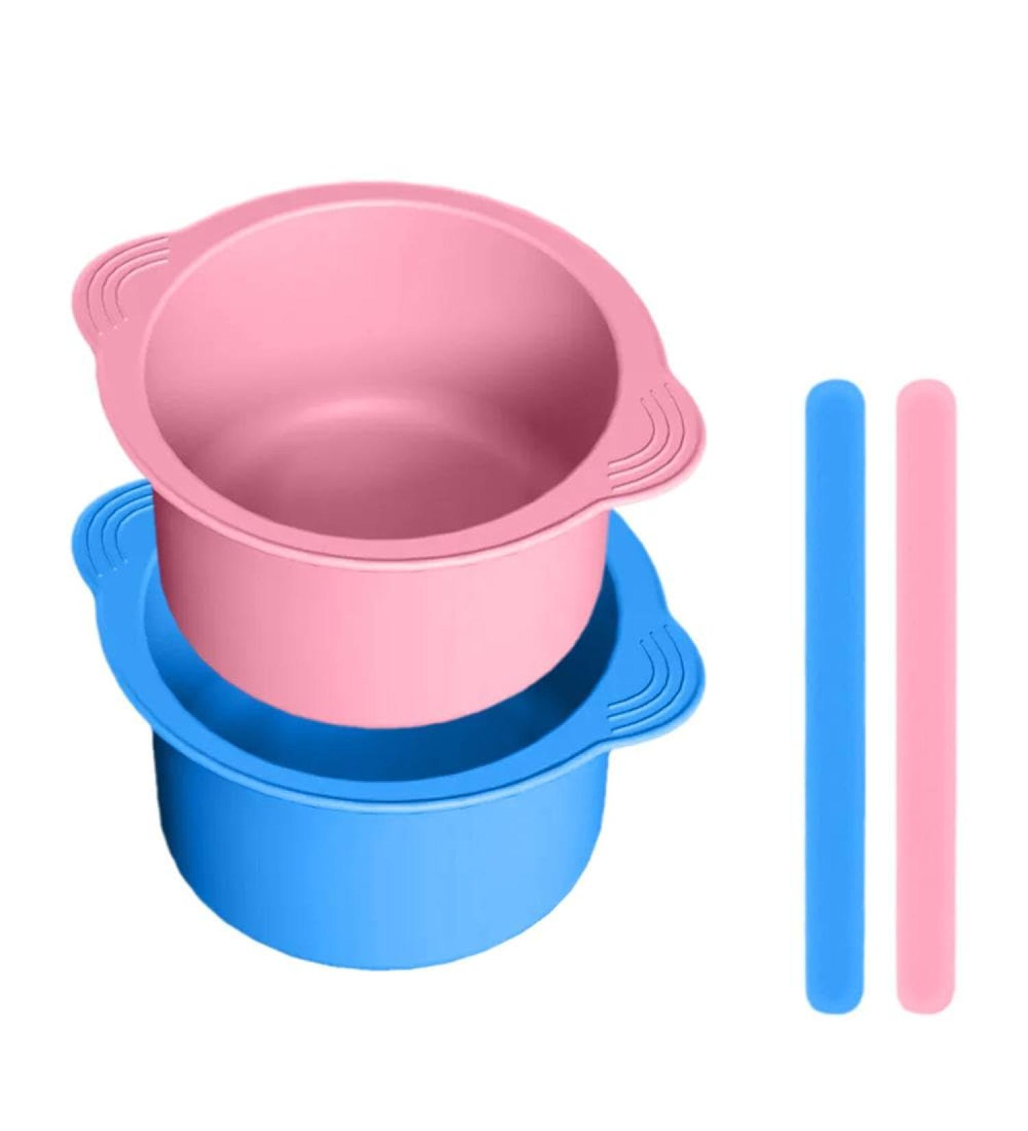YXRRRving Silicone Pot for Wax Warmer | Non-Stick Coated Reusable Bowl & Stirring Stick | Melting Wax Tools in Pink/Blue | International Shipping Available - Buy Online on GoSupps.com