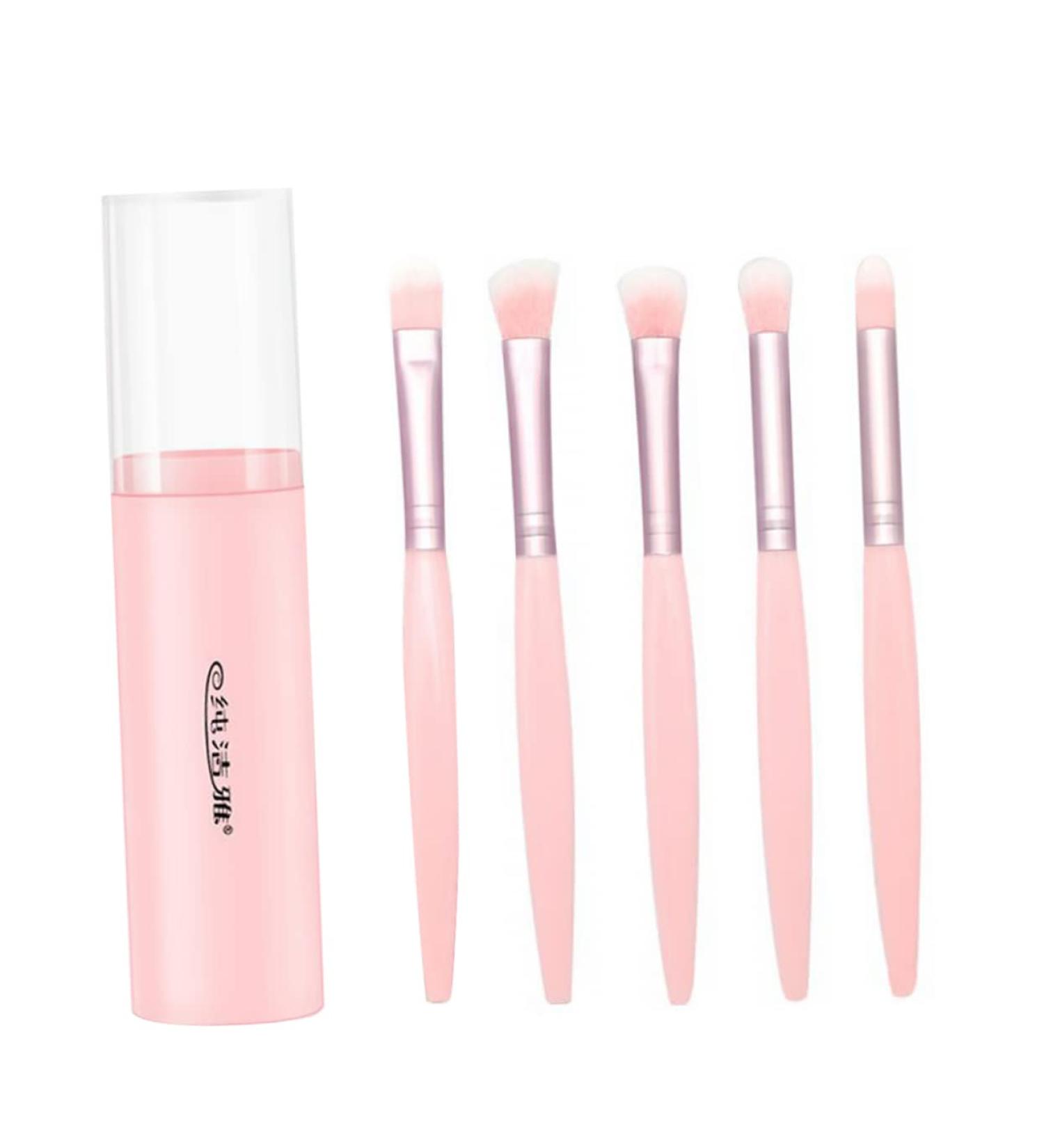 Buy Eye Shadow Brush Set - Eyeliner & Makeup Brush Holder Kits | Pink ABS Handle | International Shipping - Buy Online on GoSupps.com
