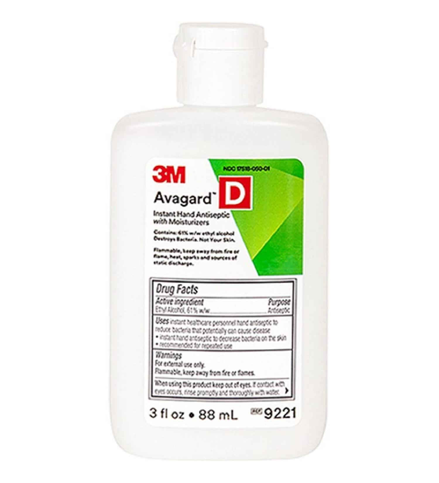 3M Avagard D Instant Hand Sanitizer with Moisturizers - 61% Ethyl Alcohol - 9221 3 oz. (Pack of 1) - Buy Online on GoSupps.com