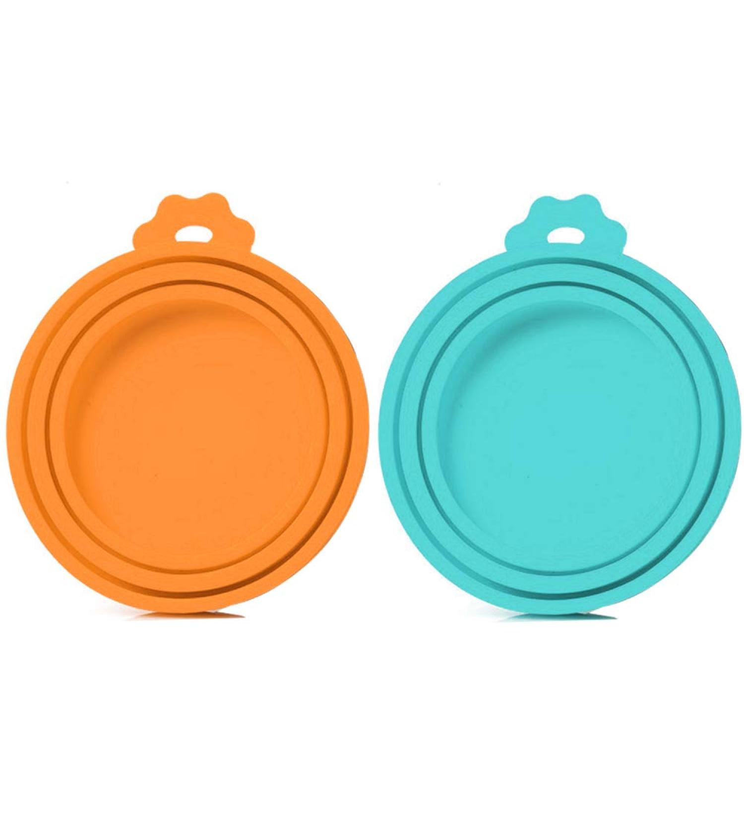 SLSON 2 Pack Pet Food Can Cover - Universal Silicone Cat Dog Can Lids (Orange+Blue) - Fits 3 Standard Size Cans - Buy Online on GoSupps.com