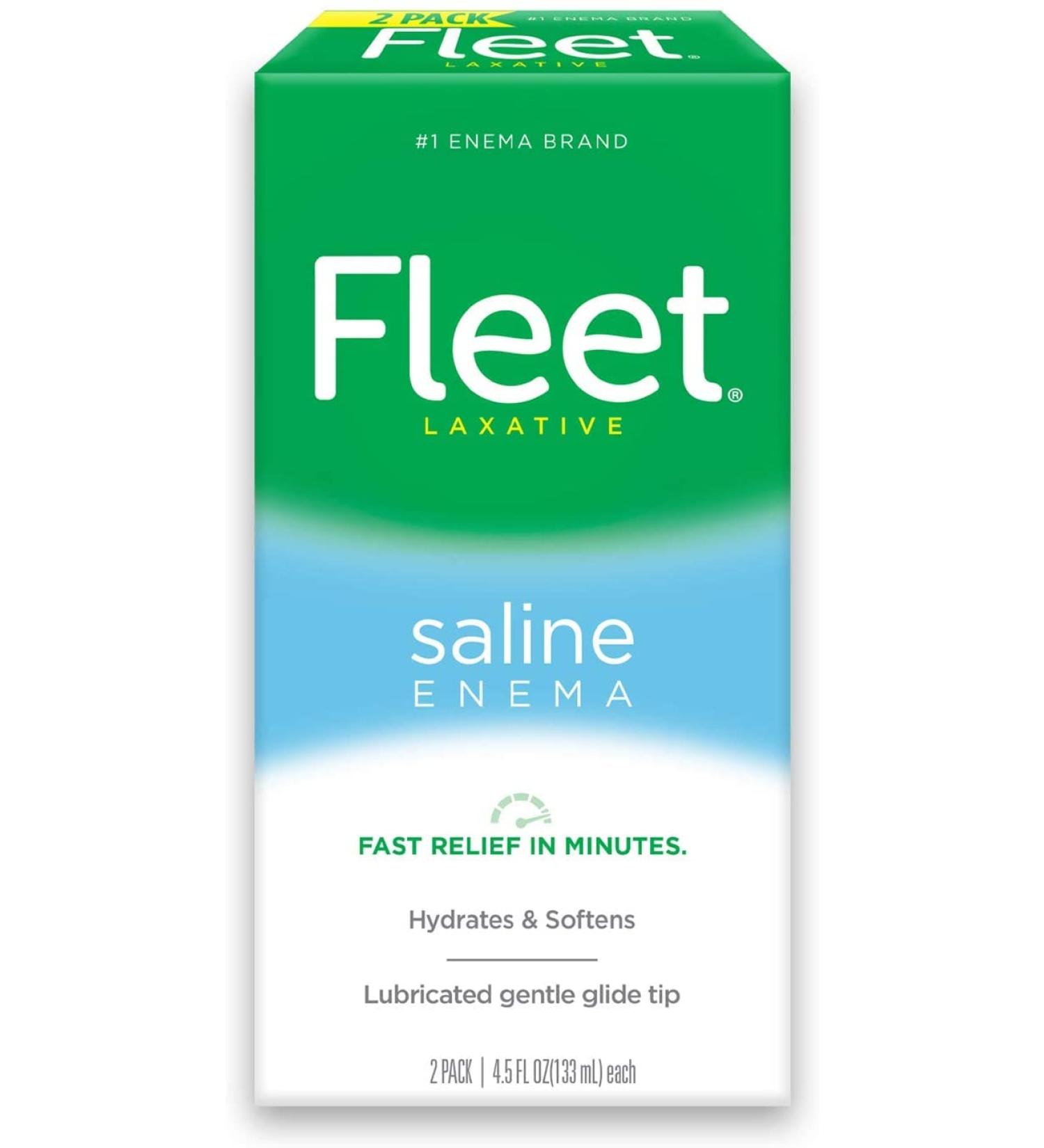 Fleet Laxative Saline Enema for Adult Constipation - 2 Bottles x 4.5 fl oz | 4 Pack 9 Ounce - Buy Online on GoSupps.com