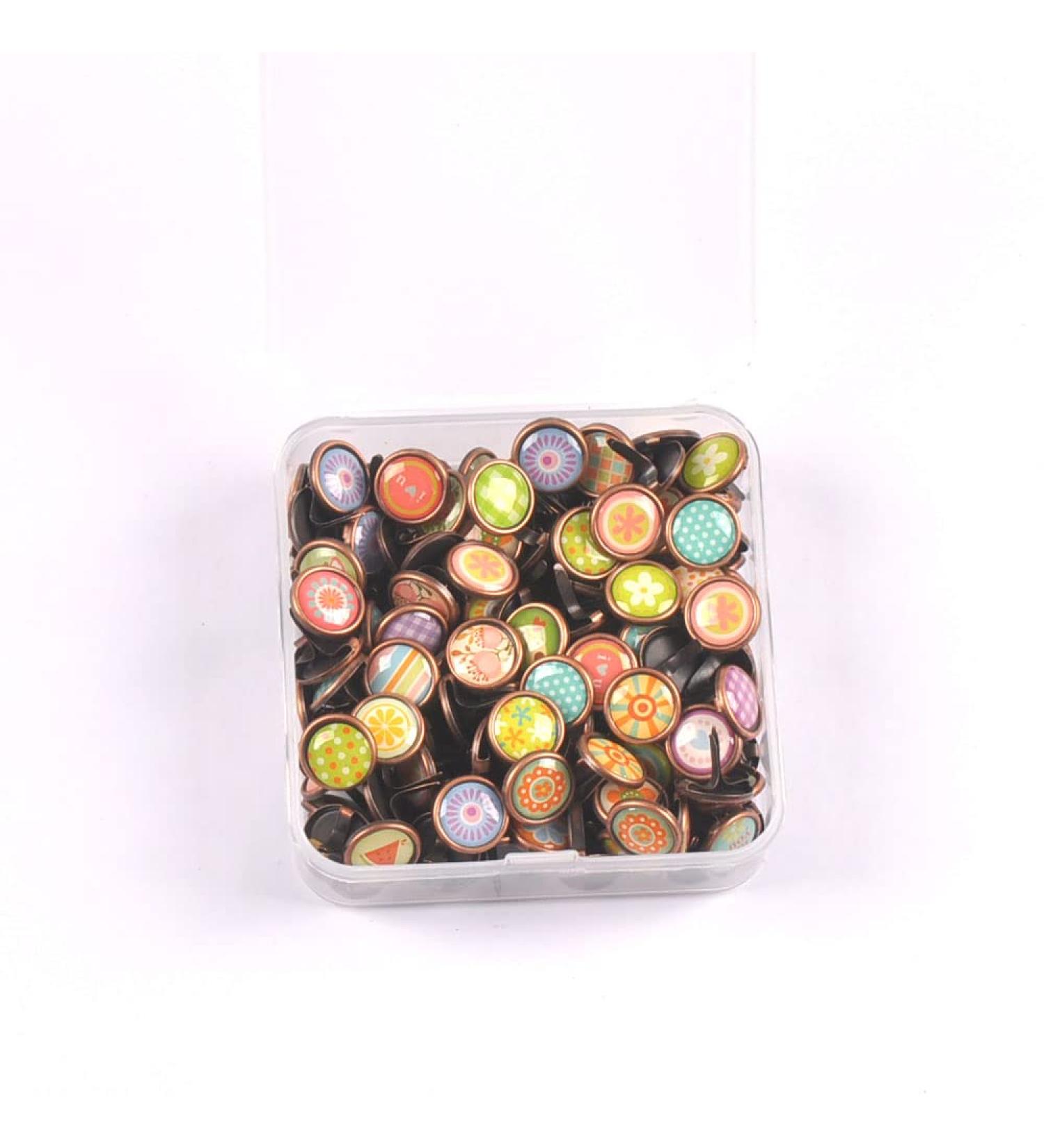 150pcs Cartoon Pattern Metal Paper Fasteners Brads for Scrapbooking and DIY Crafts - Buy Online on GoSupps.com