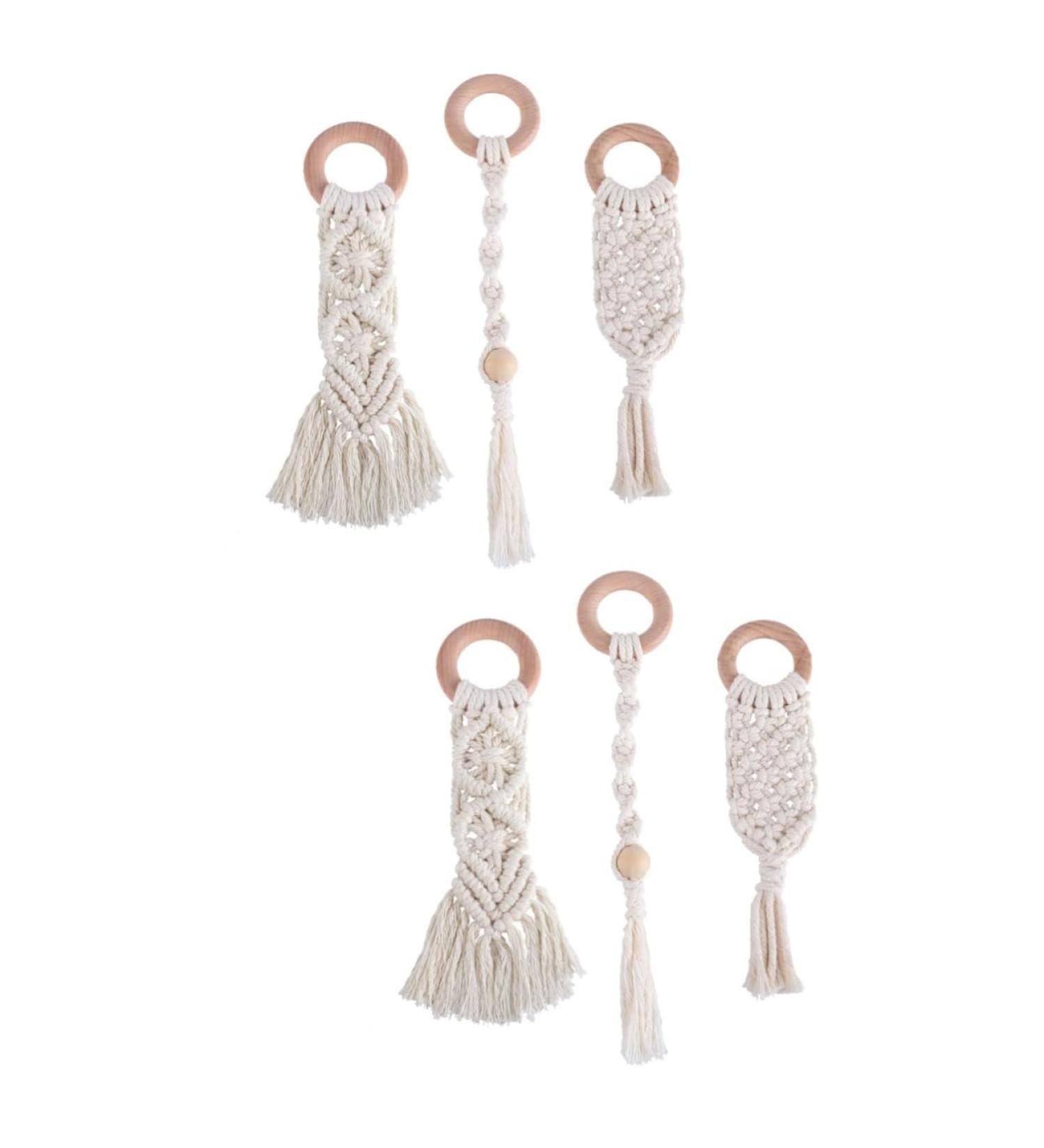 Buy Abaodam 6-Piece Cotton Rope Bite Rings - Toothed Toy & Grinding Rods for Infants | Eco-Friendly Beech Toothstick for Weaving | International Shipping Available - Buy Online on GoSupps.com