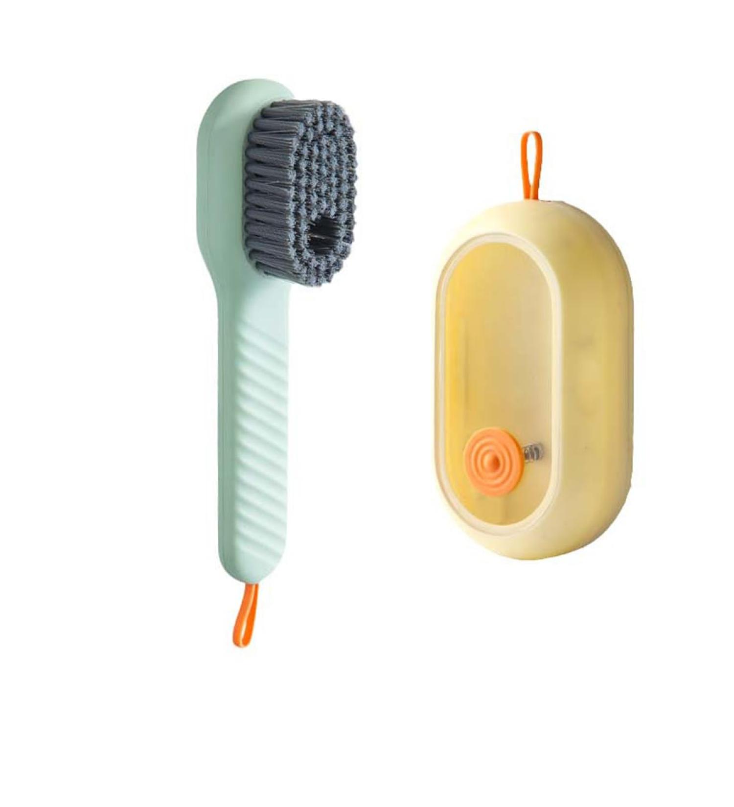 2 in 1 Multifunction Cleaning Brush New Injectable Multifunction Cleaning Brush Cleaning Brush with Soap Dispenser Shoe Washing Tool (Blue set) - Buy Online on GoSupps.com