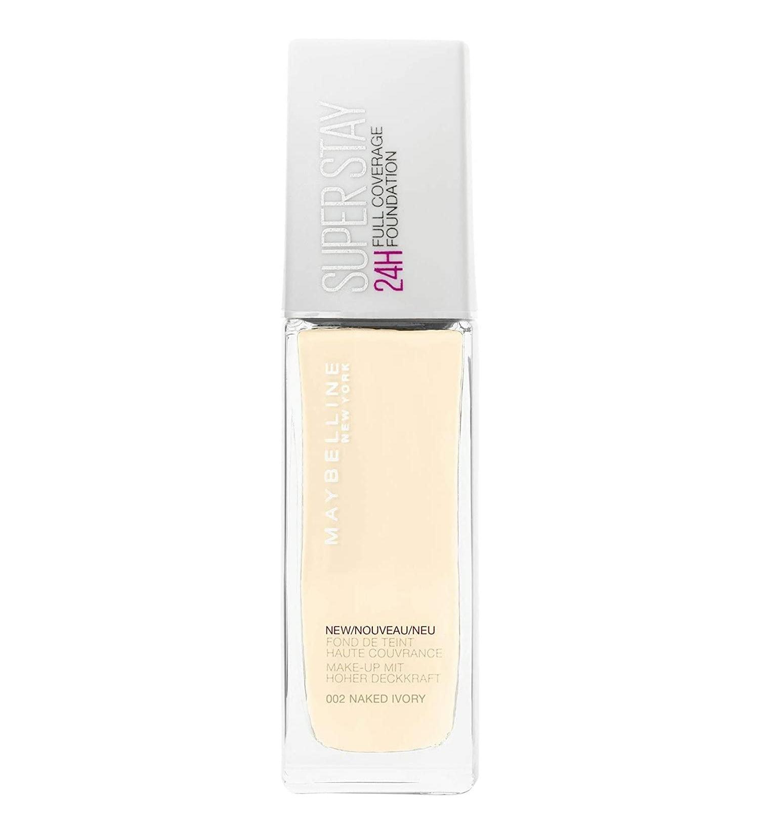 Maybelline New York Superstay 24H Fluid Foundation - 02 Naked Ivory, Pack of 3 (3 x 30 ml)