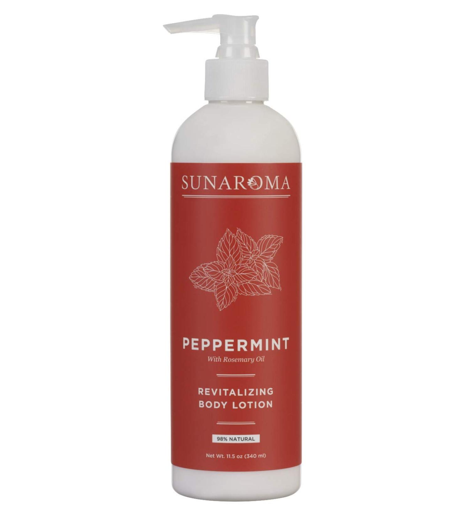 SUNAROMA Lotion Peppermint 11.5 Ounce Pump (Revitalizing) (340ml)