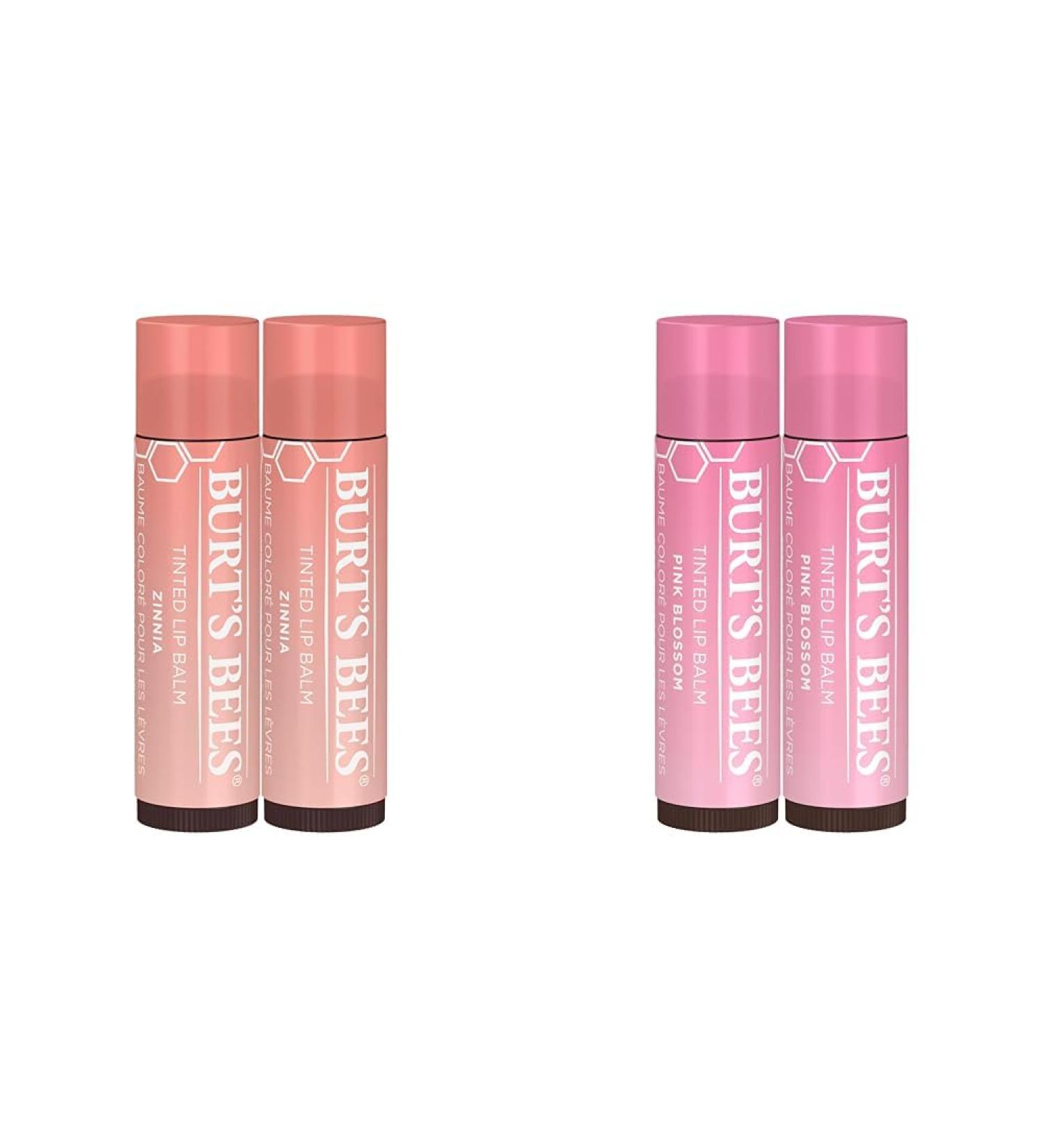 Burt's Bees 2-Pack Tinted Lip Balm Duo with Raspberry Zinnia and Pink Blossom Shades Long Lasting Hydrating Formula ZinniaPink Blossom 1 Count (Pack of 2) - Buy Online on GoSupps.com