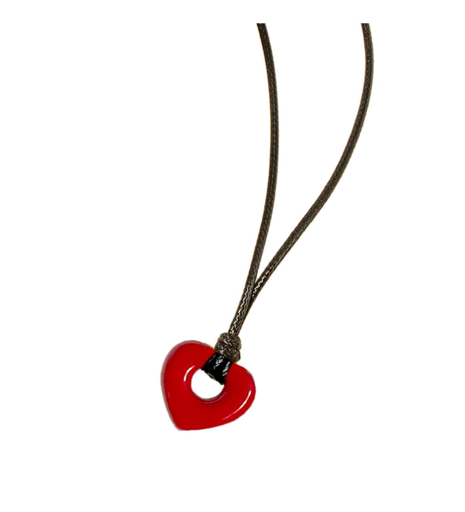 Oralgo Aesthetic Leather Heart Choker Necklace - Adjustable Everyday Accessory for Parties & Appointments - Buy Online on GoSupps.com