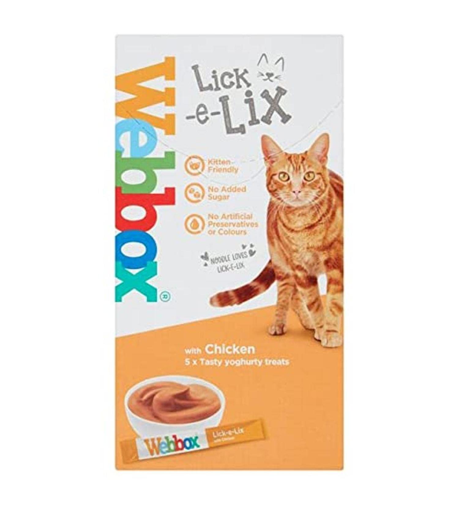 Webbox 5 Lick-E-Lix Chicken Cat Treats 15g Single - Buy Online on GoSupps.com