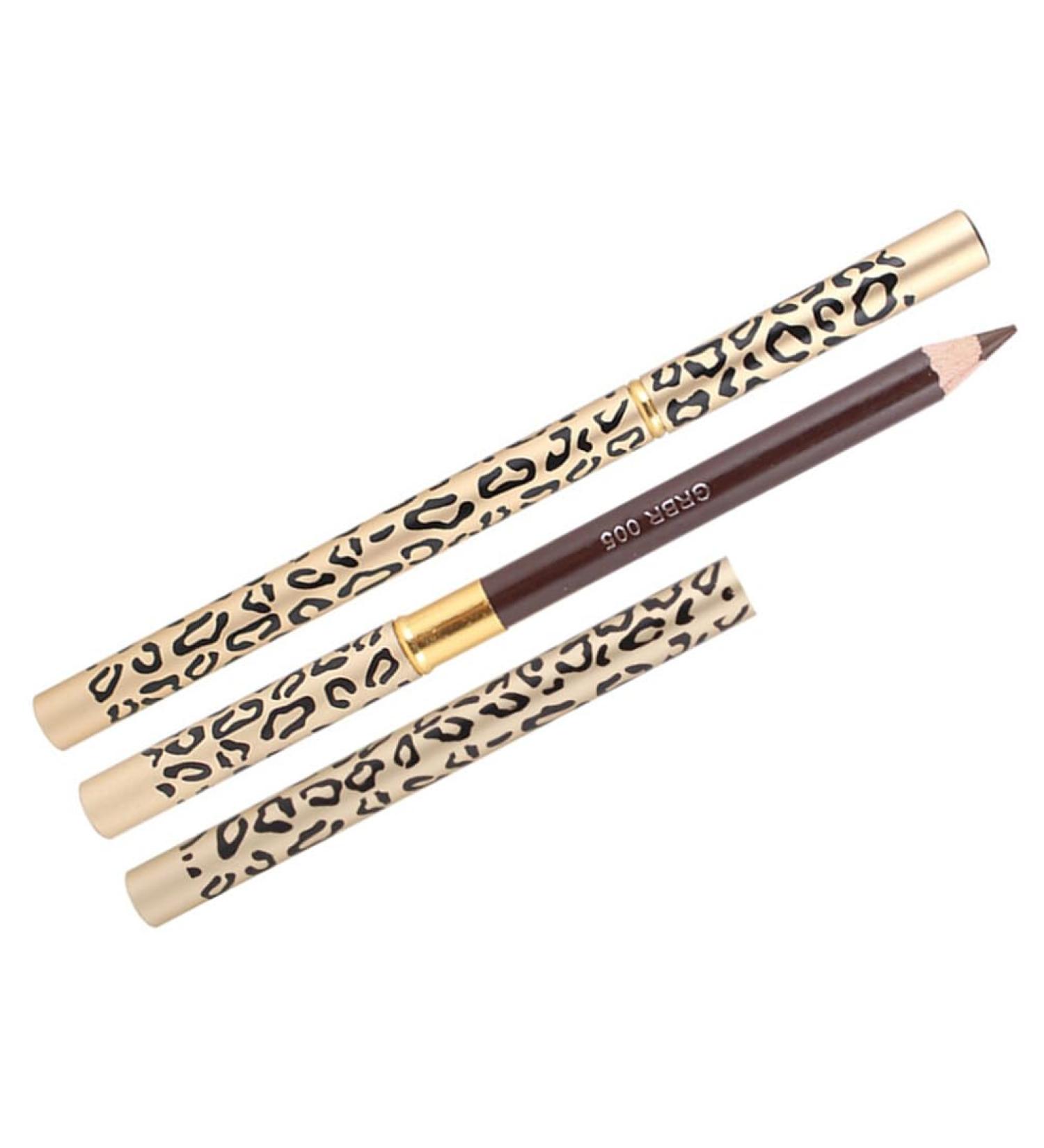 Baluue Leopard Eyebrow Pencil 2pcs Long Lasting Eyebrow Pencil with Brush Wooden Leopard Cover Eyebrow Pencil Makeup Tool Light Coffee - Buy Online on GoSupps.com