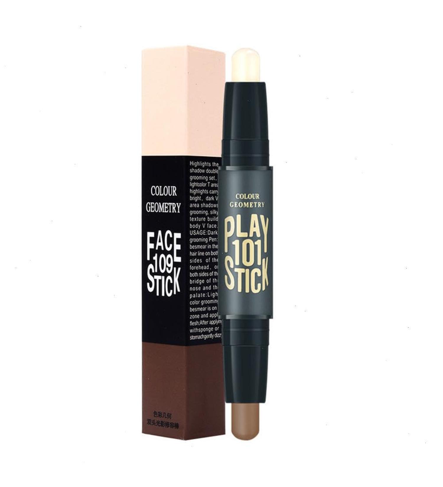 Double-Headed Highlighting Stick 2-in-1 Contouring Stick Nose Shadow Contour Stick Sweatproof Contour Stick Makeup for Cheeks and Lips Long-Lasting Contouring 0.5 ml (Pack of 2) Ivory White - Buy Online on GoSupps.com