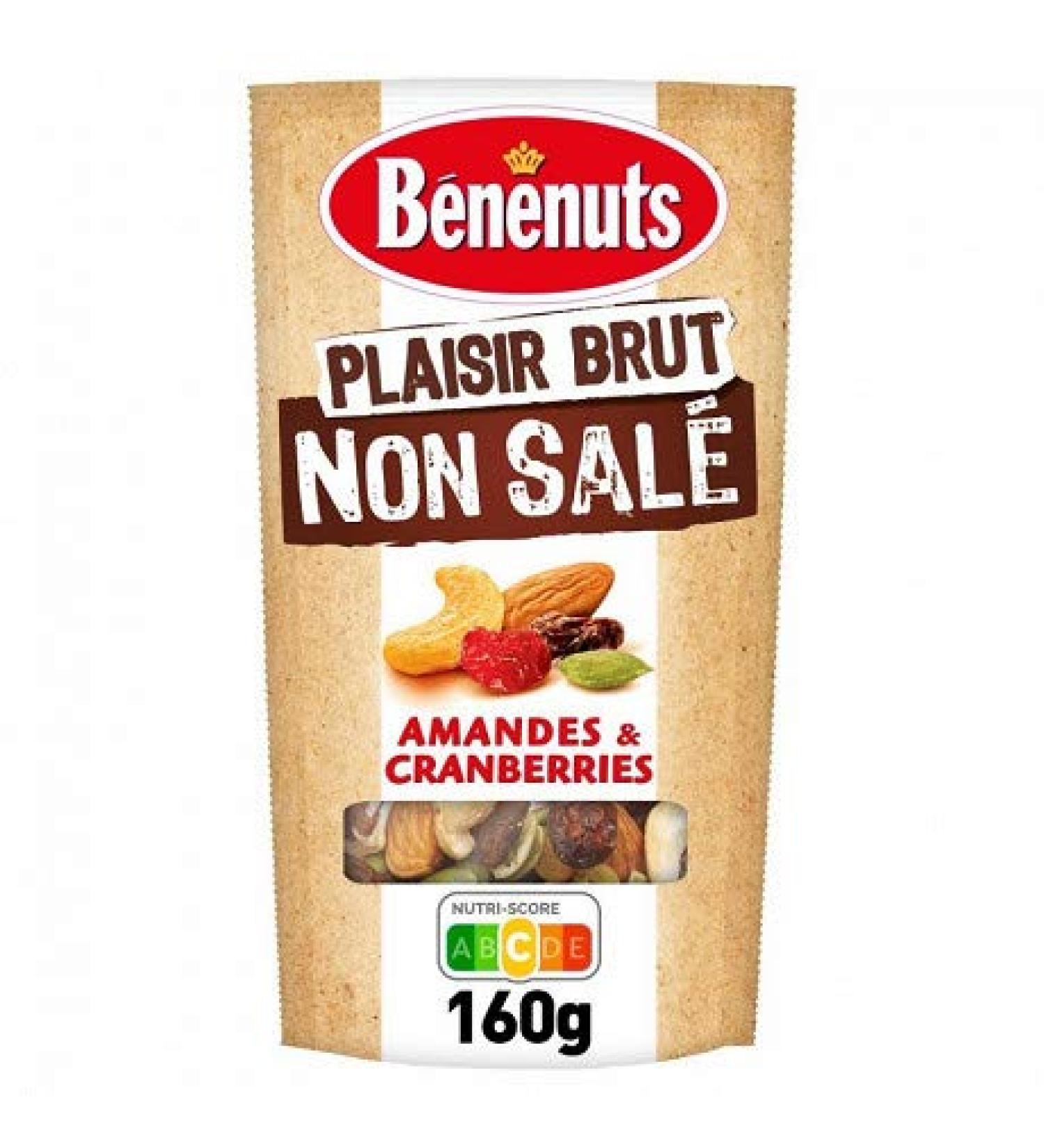 Benenuts Plaisir Brut Non Melange Almonds Cranneberies Cajous Grapes 160 g - Pack of 3  - Buy Online on GoSupps.com