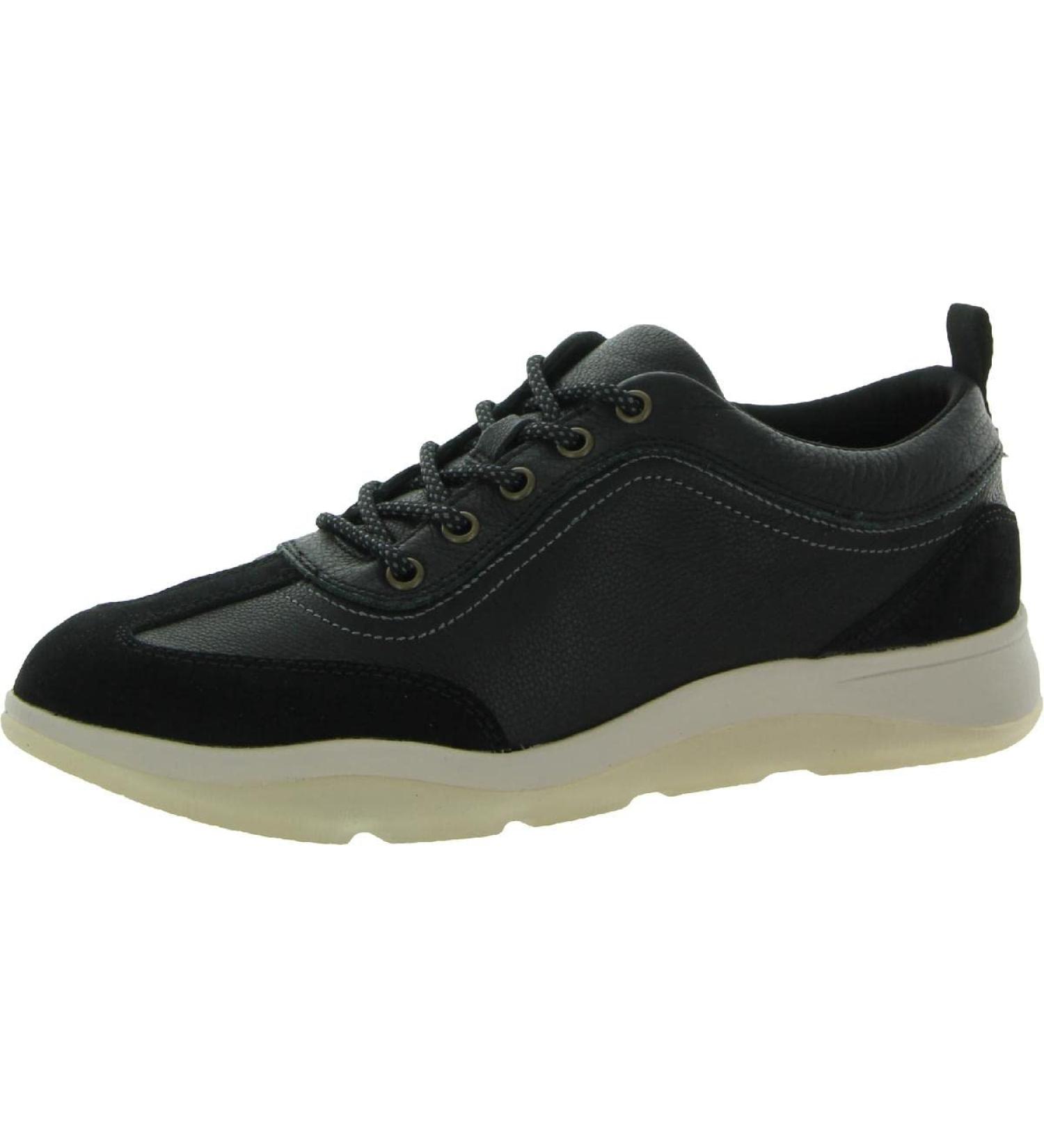 Vionic Women's Momentum Nyla Leather Comfort Walking Sneakers - Black Tumbled Leather - Buy Online on GoSupps.com