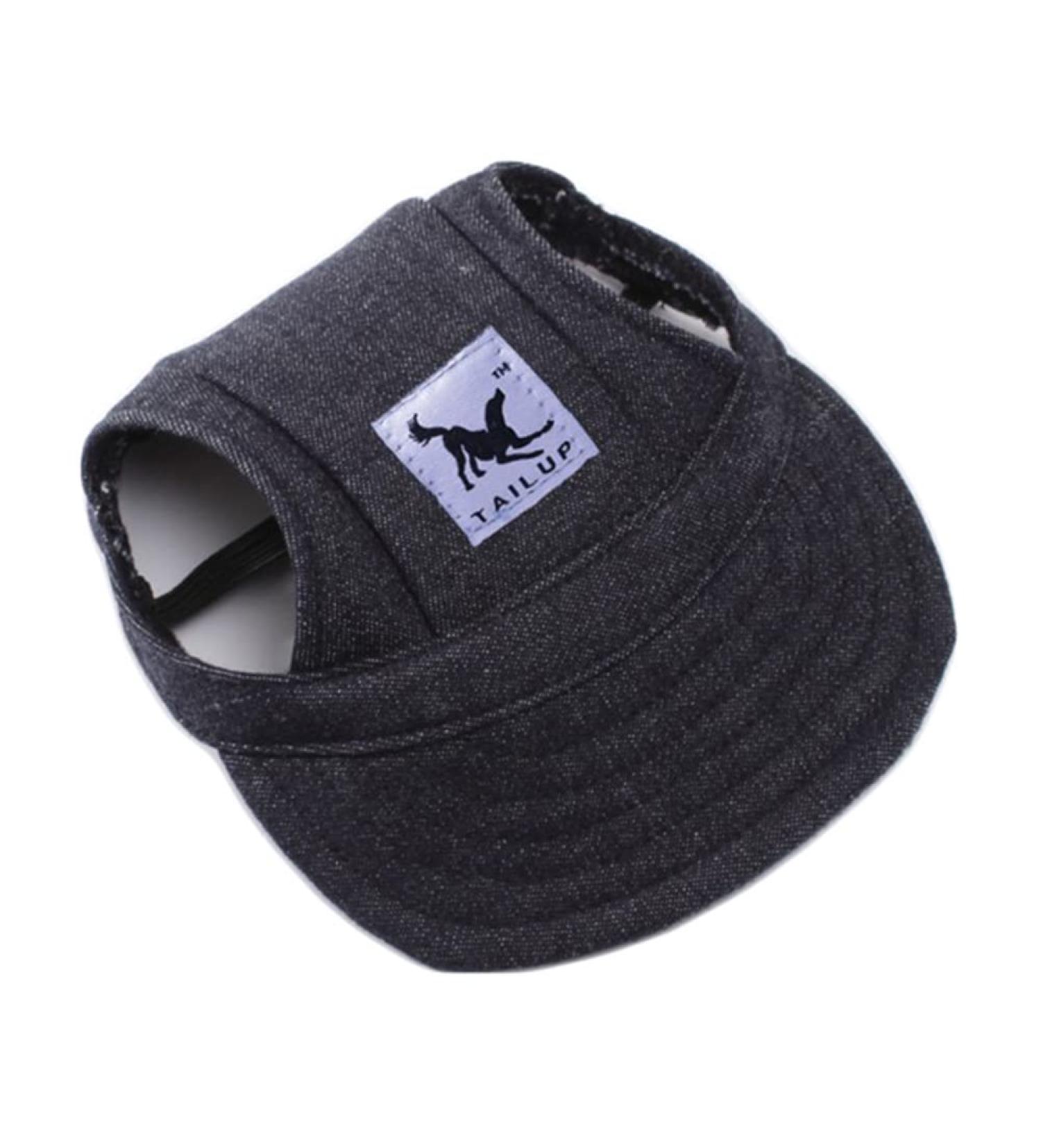 Dark Gray Dog Baseball Cap - Sun Protection Visor with Ear Holes & Adjustable Strap for Pets - Buy Online on GoSupps.com