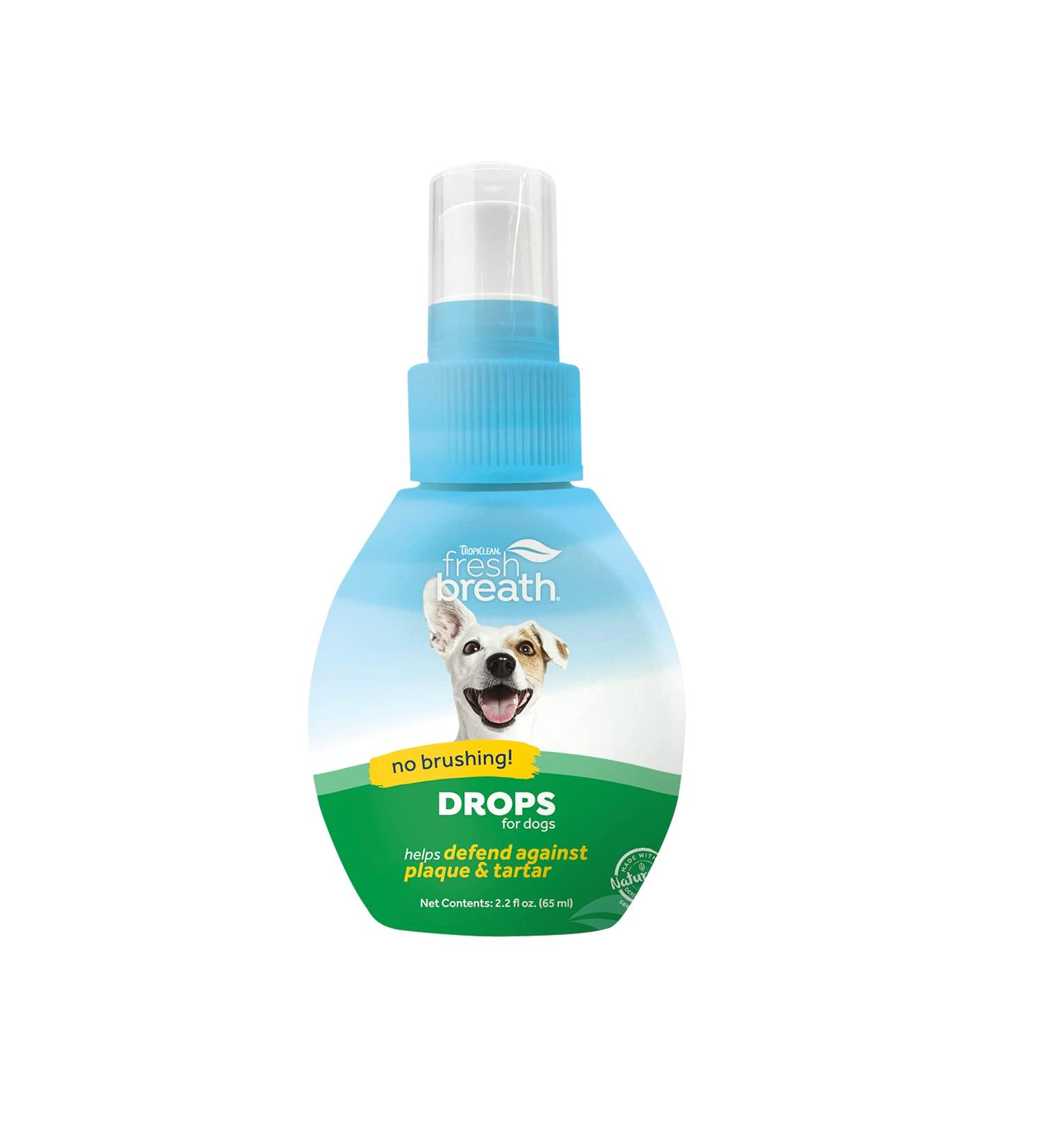 TropiClean Fresh Breath Oral Care Drops for Dogs & Cats - Natural 2oz Bad Breath Freshener - Buy Online on GoSupps.com