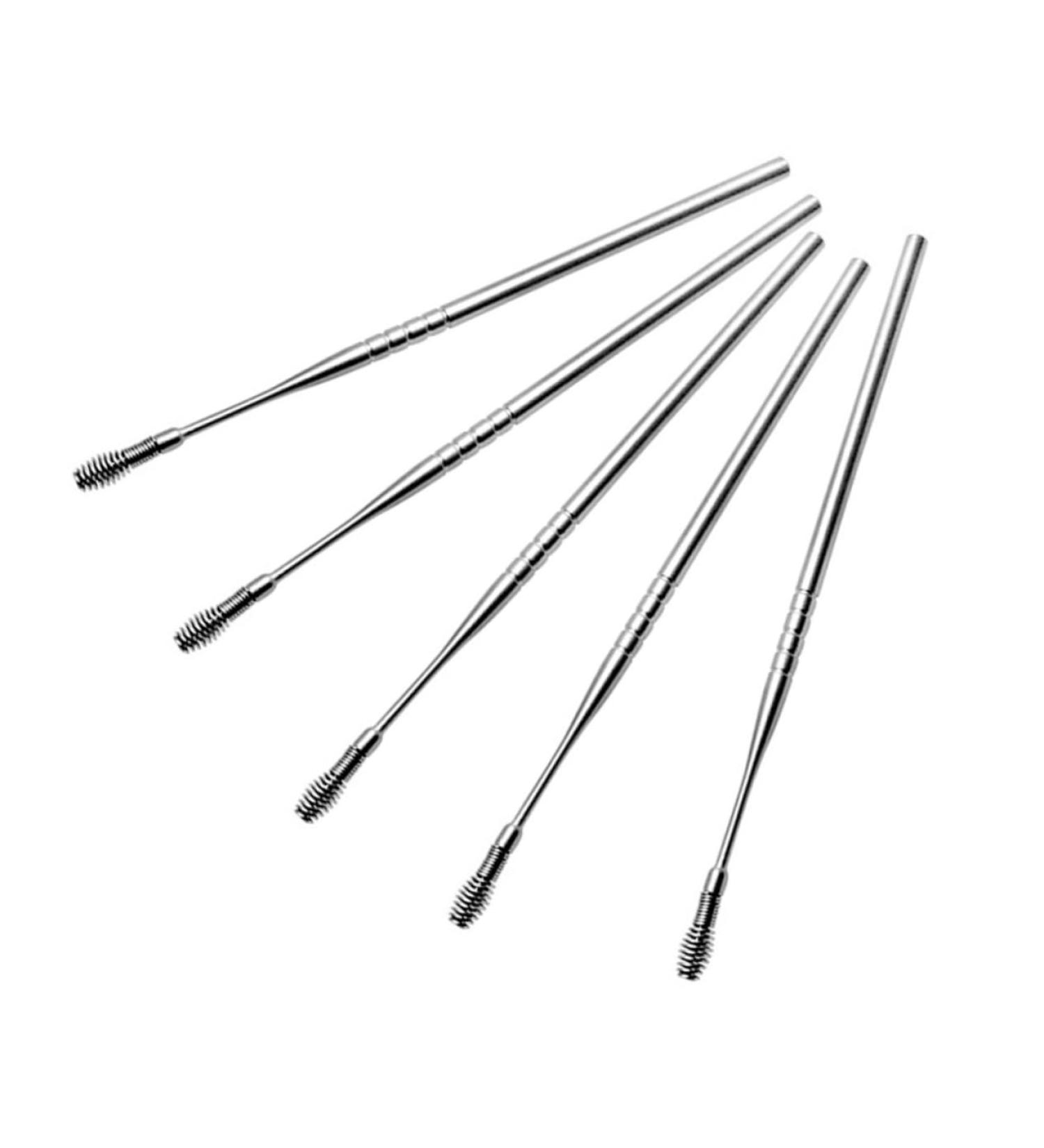 KALLORY 5pcs Ear Wax Scoop Kit - Ear Cleaner Spring Tool Ear Spoon Silver Wax Remover - Buy Online on GoSupps.com