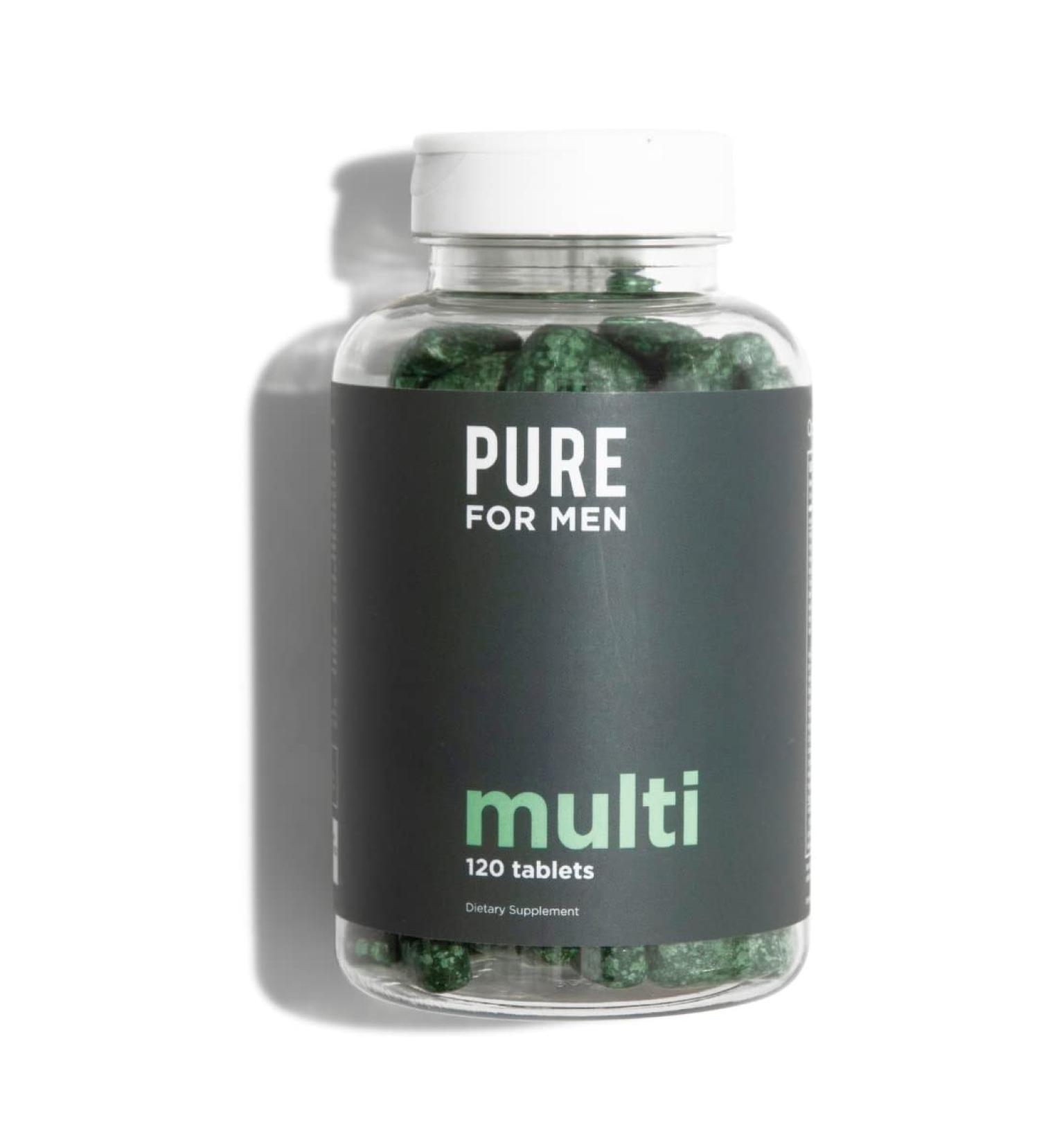 Pure for Men Multivitamin for Men - Energy & Stress Support with Antioxidants & Minerals - 120 Capsules, Vegan - Buy Online on GoSupps.com
