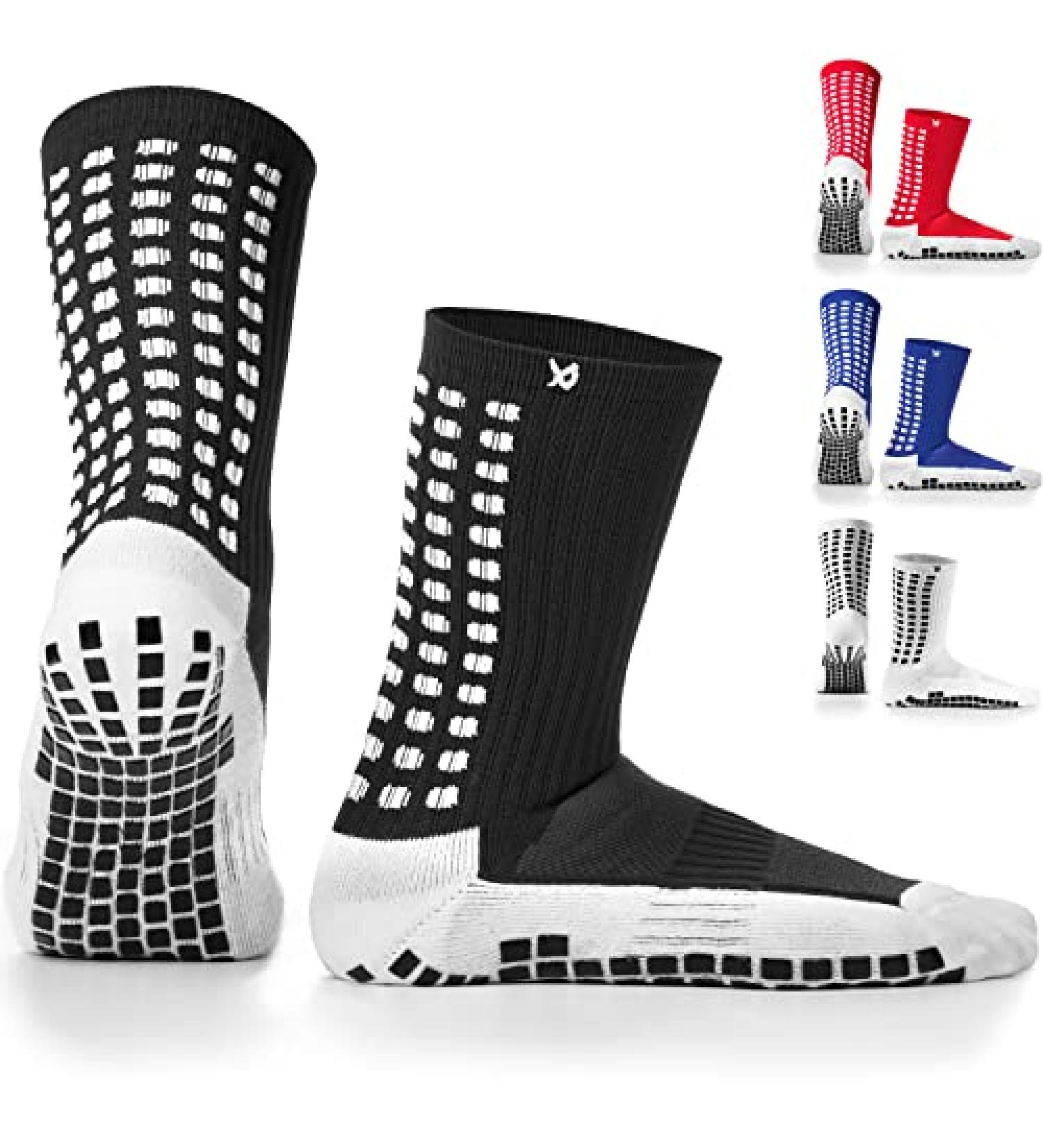 LUX Anti-Slip Soccer Socks - Non-Slip Sports Grip Pads - Black - Buy Online on GoSupps.com