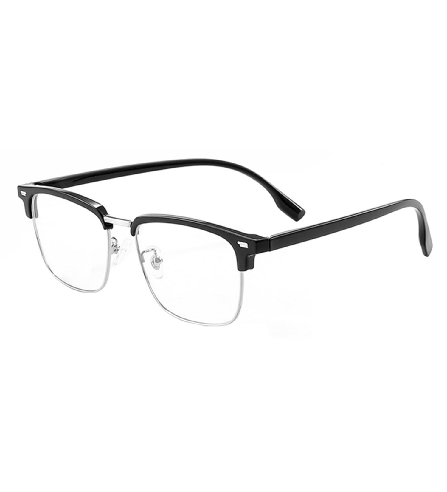 Blue Light Blocking Glasses for Men & Women - Lightweight Computer Reading - Flexible Spring Hinge - 300x Black Silver - Buy Online on GoSupps.com