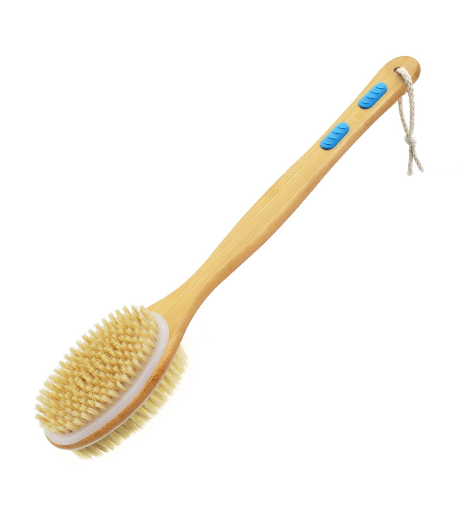 Bilione Back Brush - Long Stem Double-Sided Shower & Swimming Body Brush | Wet & Dry Use with Anti-Slip Pads - Buy Online on GoSupps.com