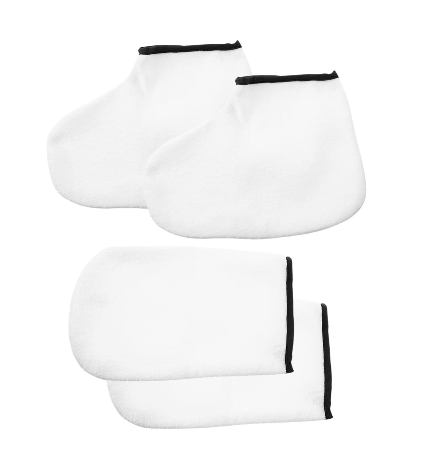 minkissy 2 Pairs Hand and Foot Mask Foot Calluses Remover Wax Tools Wax Liner for Hands Paraffin Wax Bath Gloves Paraffin Wax for Hands Thickened Gloves White Knitted Fabric Boots Manicure - Buy Online on GoSupps.com