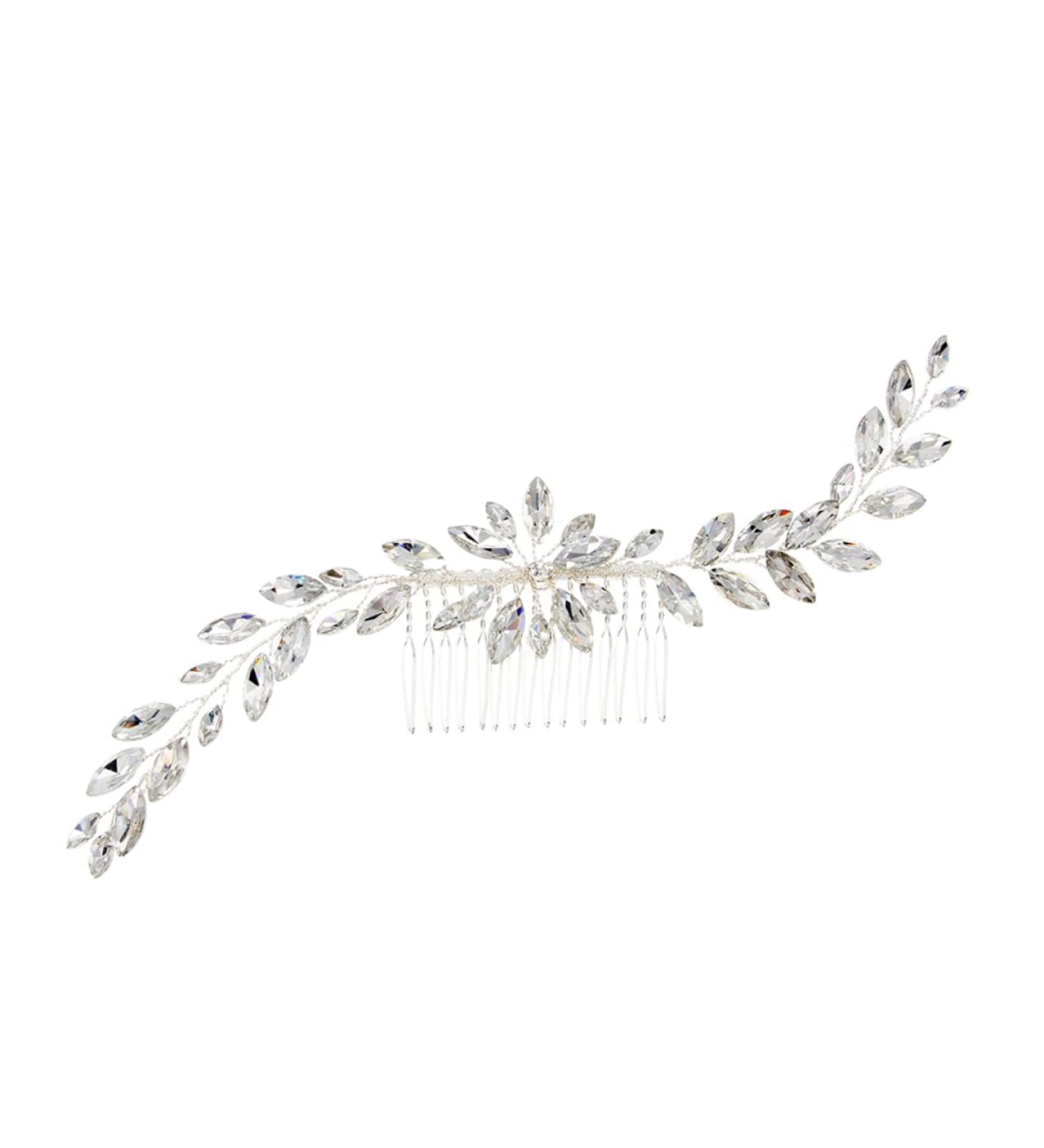Housoutil Wedding Hair Barrette Rhinestone Headpiece Wedding Hair Clip Bridal Headpiece Bride Hair Clip Leaf Hair Pin Rhinestone Hair Accessories Hair Barrettes Miss Horse Eye Comb - Buy Online on GoSupps.com
