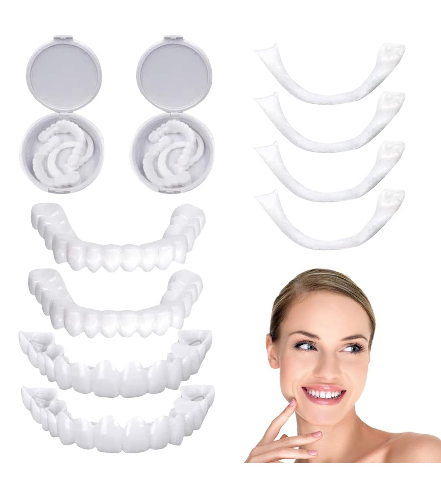 Yangun Teeth for Plugging In - 2 Pairs of Provisional Dentures & Veneers | Quality Fake Teeth for Women - Buy Online on GoSupps.com