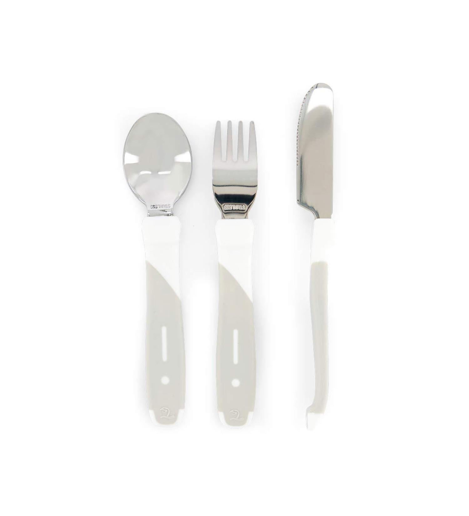 Twistshake Children's Cutlery Set - Stainless Steel Learning Utensils for Toddlers (Fork Knife & Spoon) - BPA Free Ages 12 Months+ White - Buy Online on GoSupps.com