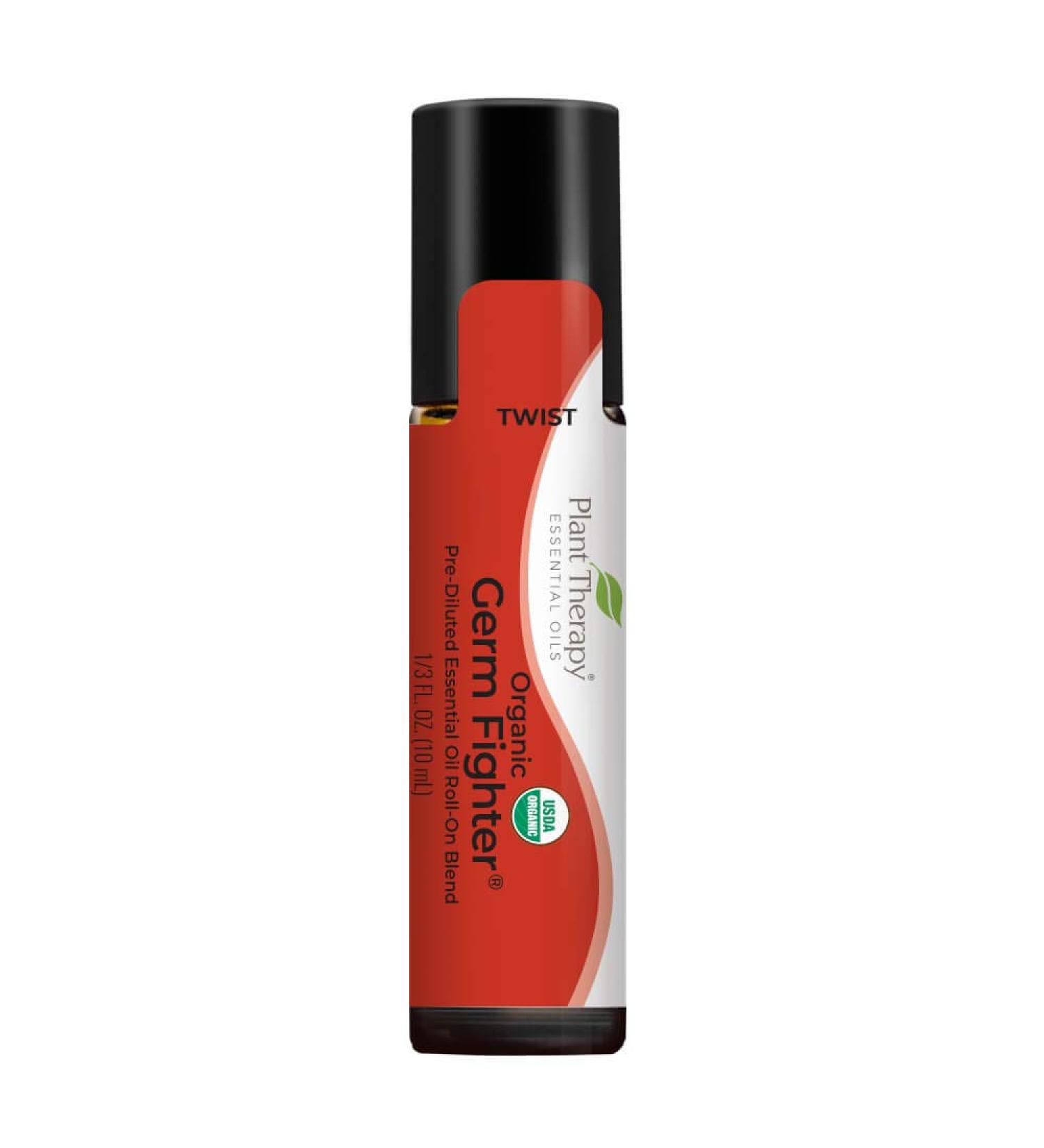Plant Therapy Organic Germ Fighter Essential Oil Blend - 100% Pure Pre-Diluted Roll-On Therapeutic Aromatherapy 10 mL (1/3 oz) - Shop Internationally - Buy Online on GoSupps.com
