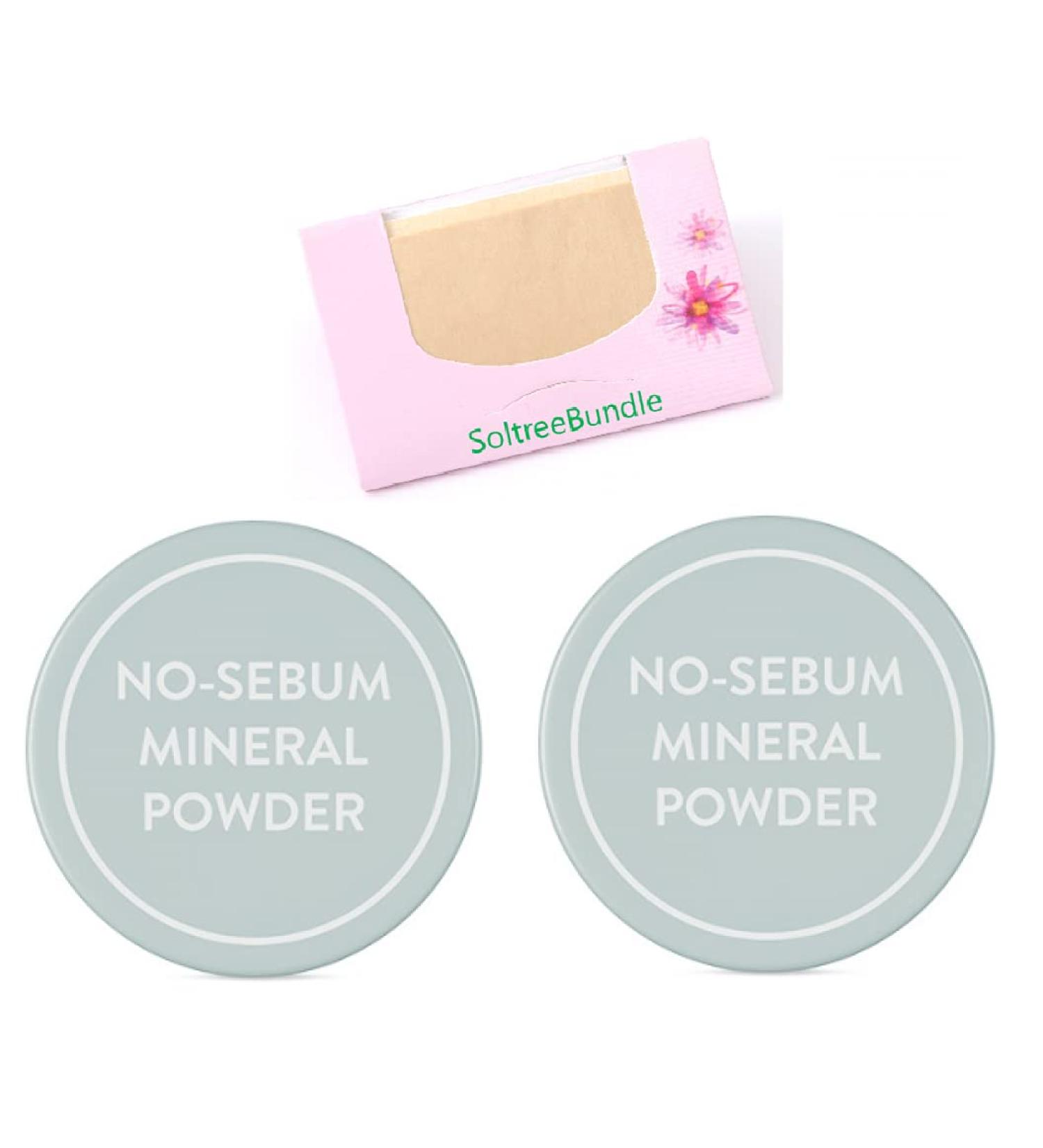 SoltreeBundle No Sebum Mineral Powder 5g + Oil Blotting Paper 50pcs Set - Korean Skincare - Buy Online on GoSupps.com