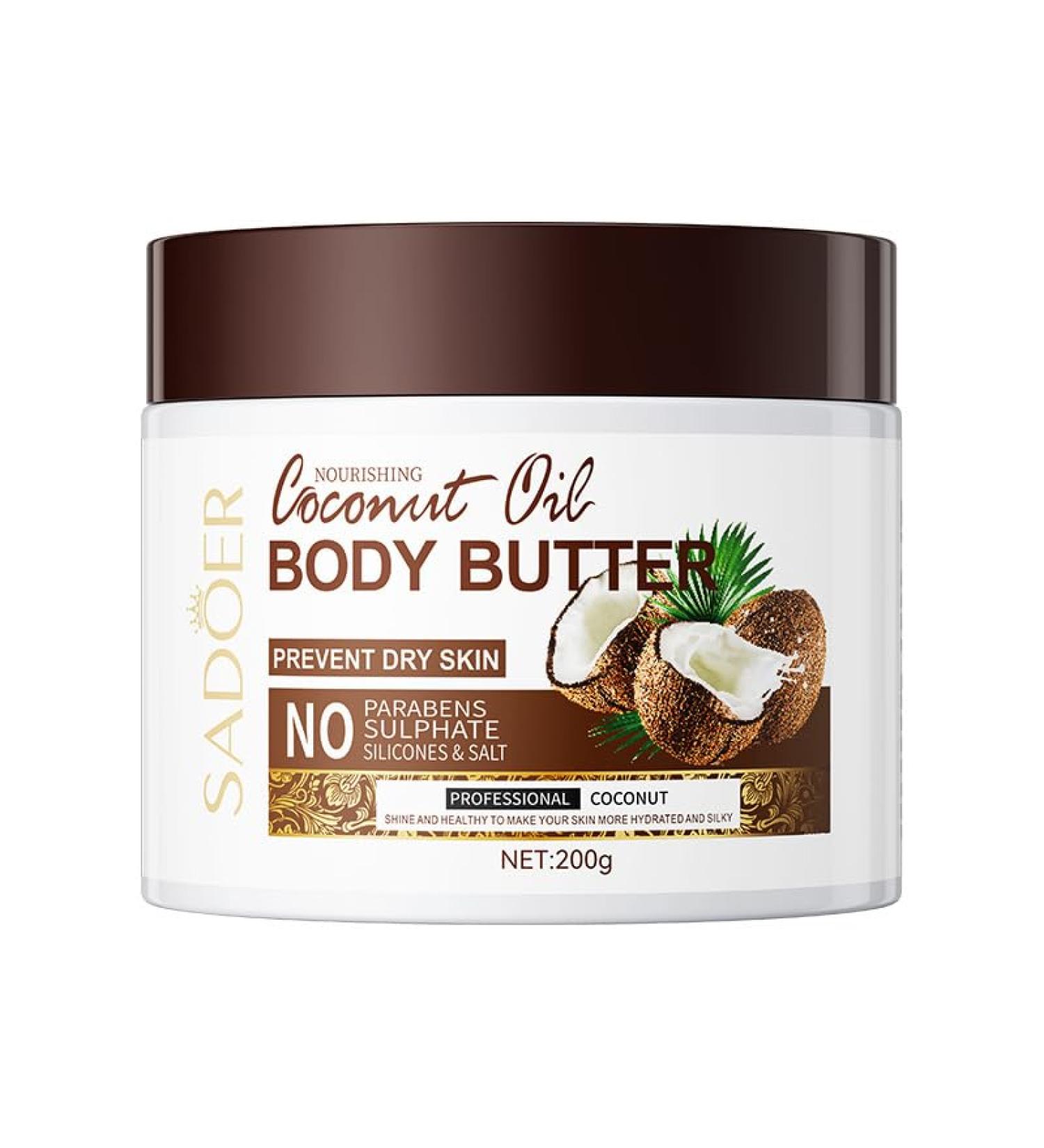 Coconut Body Butter for Dry Skin | Organic Hand & Body Moisturizer for Smooth Radiant Skin | 24-Hour Hydration - Buy Online on GoSupps.com