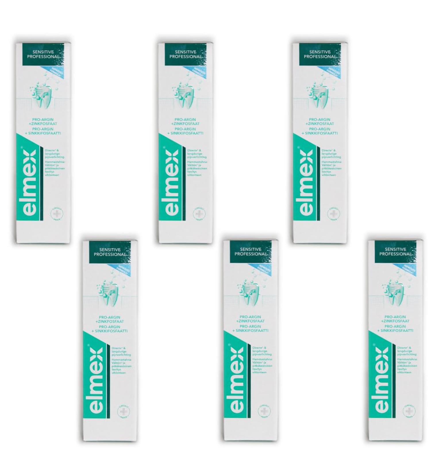 6 x ELMEX toothpaste "Sensitive Professional" for sensitive teeth - 75 ml