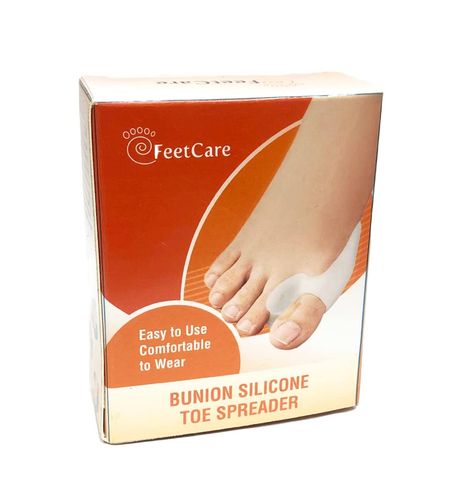 FeetCare Bunion Silicone Toe Spreader for Overlapping Toes Big Toe Alignment Corrector and Spacer Toe Separator for Big Toe Bunion Pain Relief | Product of Singapore (1pair) Free Size Unisex