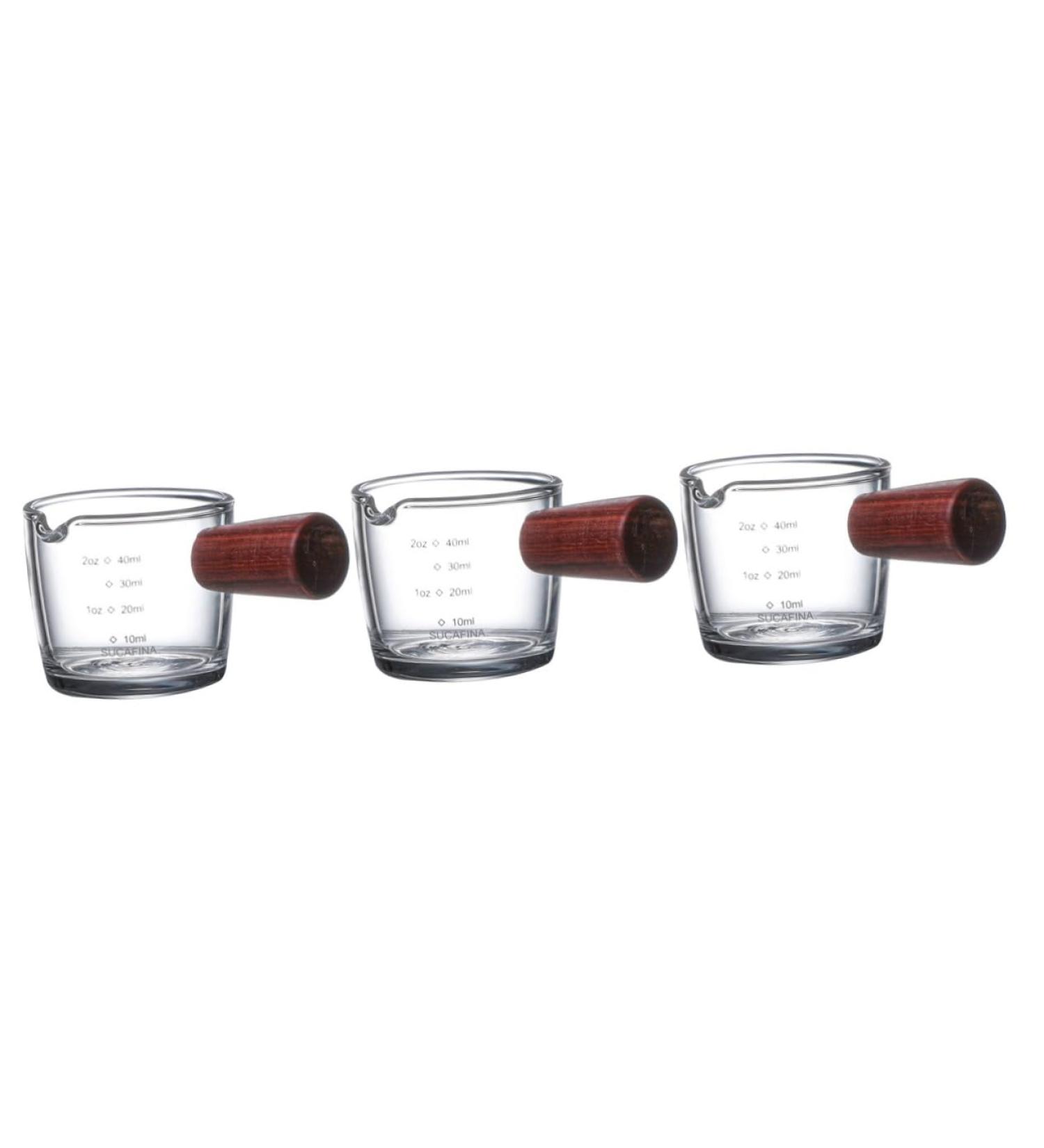 HOMSFOU 3 Pcs Milk Cup Espresso Shot Glass Creamer Mug Clear Cups Milk Creamer Jug Liquid Measuring Cups Turkish Coffee Glass Measuring Cups for Mini Heater Turkey Wood High Borosilicate 8.5X4.5X4.2CMx3pcs As Shownx3pcs - Buy Online on GoSupps.com