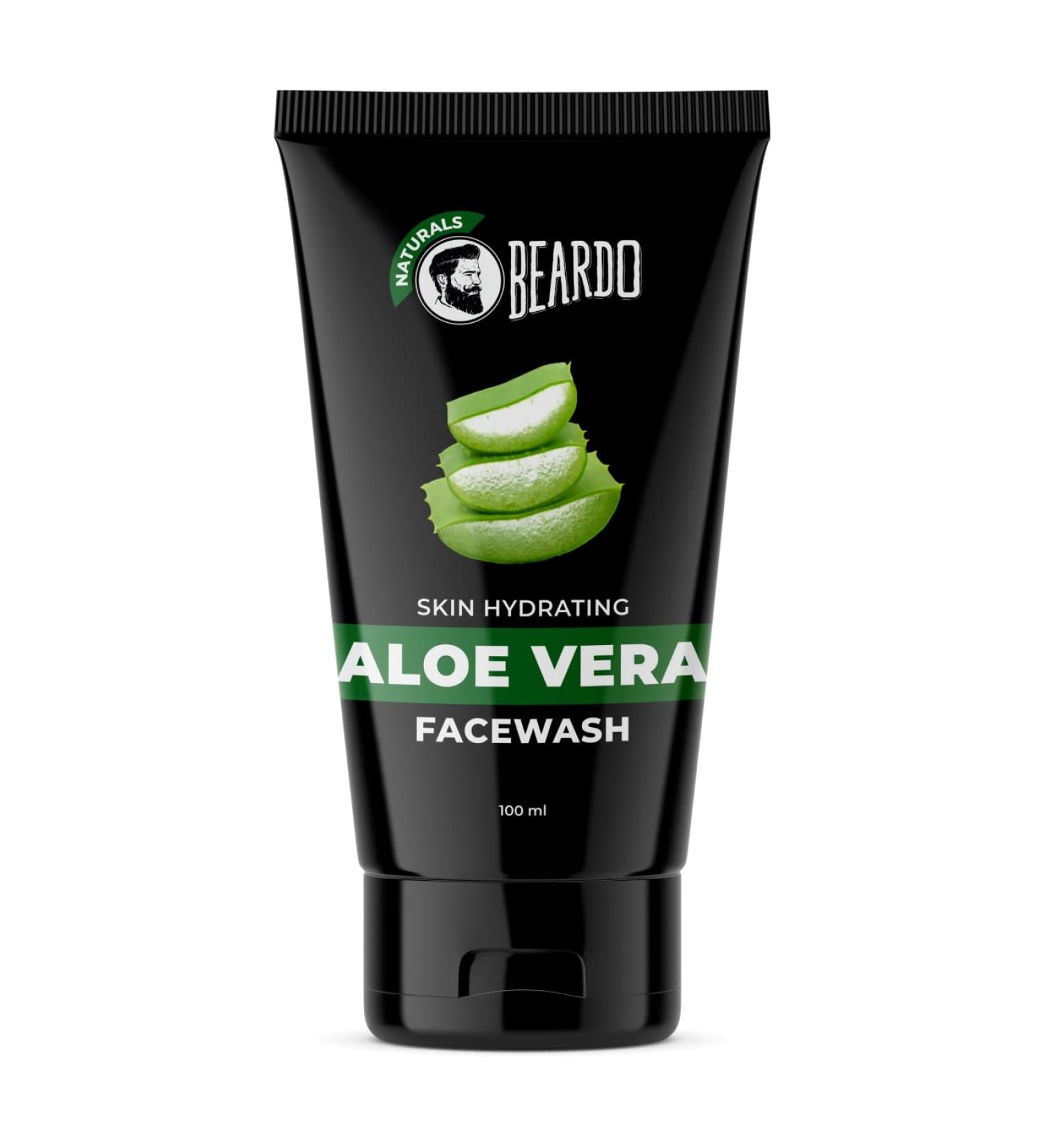 Beardo Skin Hydrating Aloe Vera Facewash for Men | Sulphate & Paraben Free Deep Cleansing Face Wash | Ultra Moisturising 3.33 oz - Buy Online on GoSupps.com