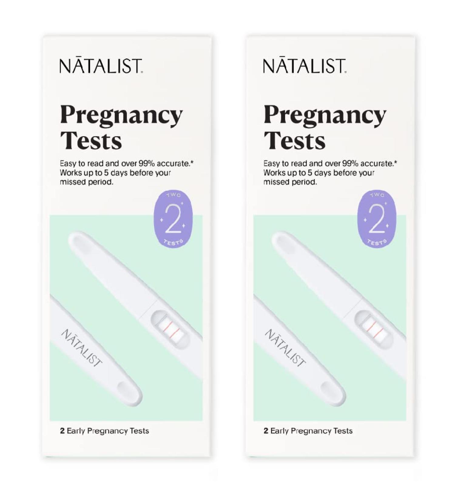 Natalist Early Pregnancy Test Kit for Women - 2 Pack - Clear, Accurate Results Up to 5 Days Before Period - Buy Online on GoSupps.com
