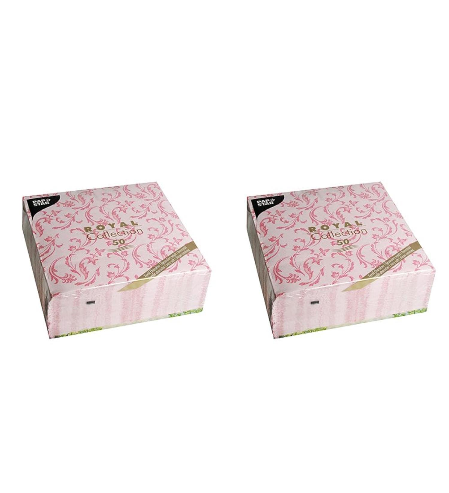 Papstar Royal Collection Fuchsia Napkins - 50 Count 1/4 Fold 40x40 cm | Damascato Design | International Shipping - Buy Online on GoSupps.com