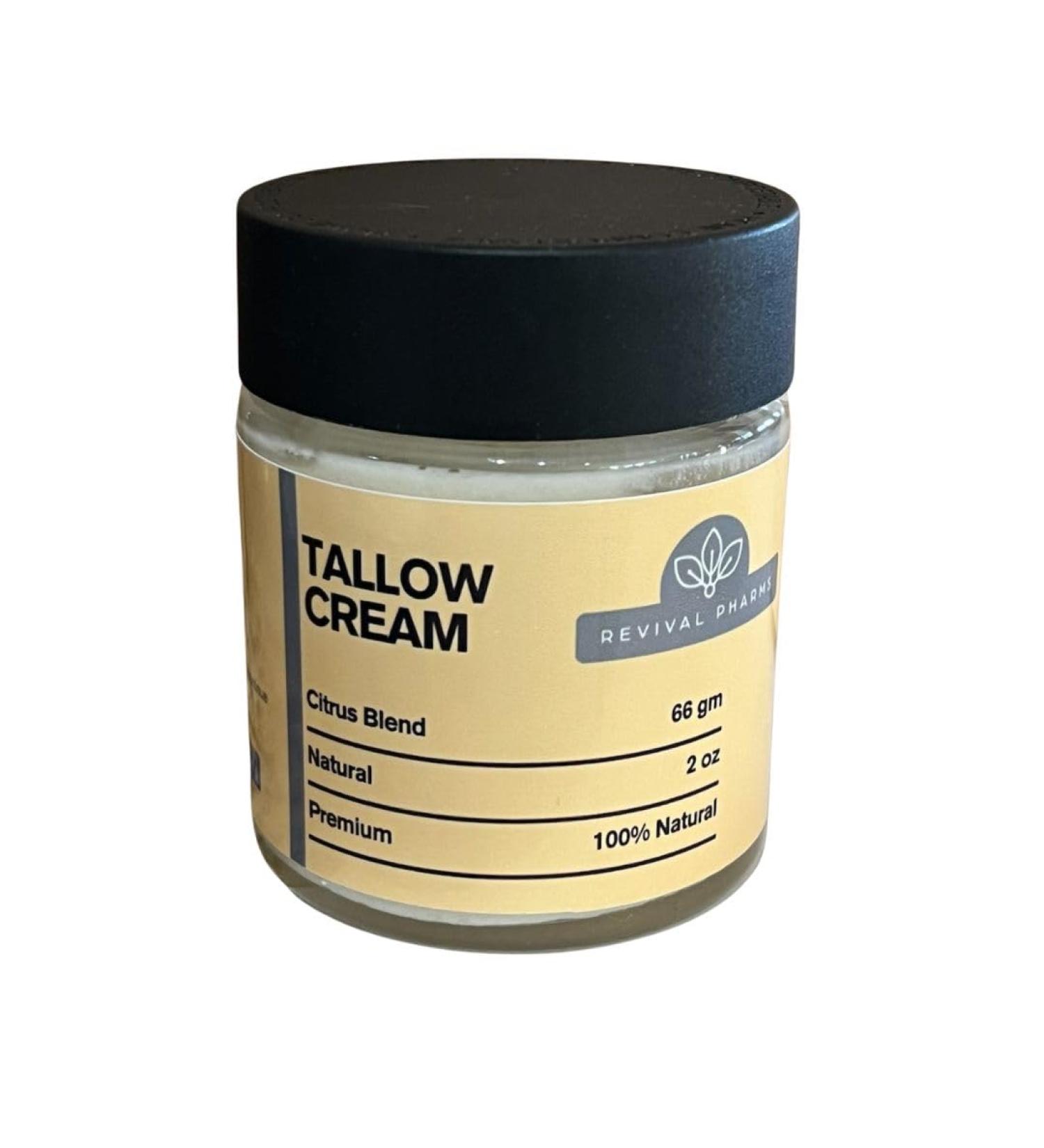 Revival Pharms Natural Tallow Cream Citrus Blend 2 oz Premium Moisturizer with Essential Oils - Buy Online on GoSupps.com