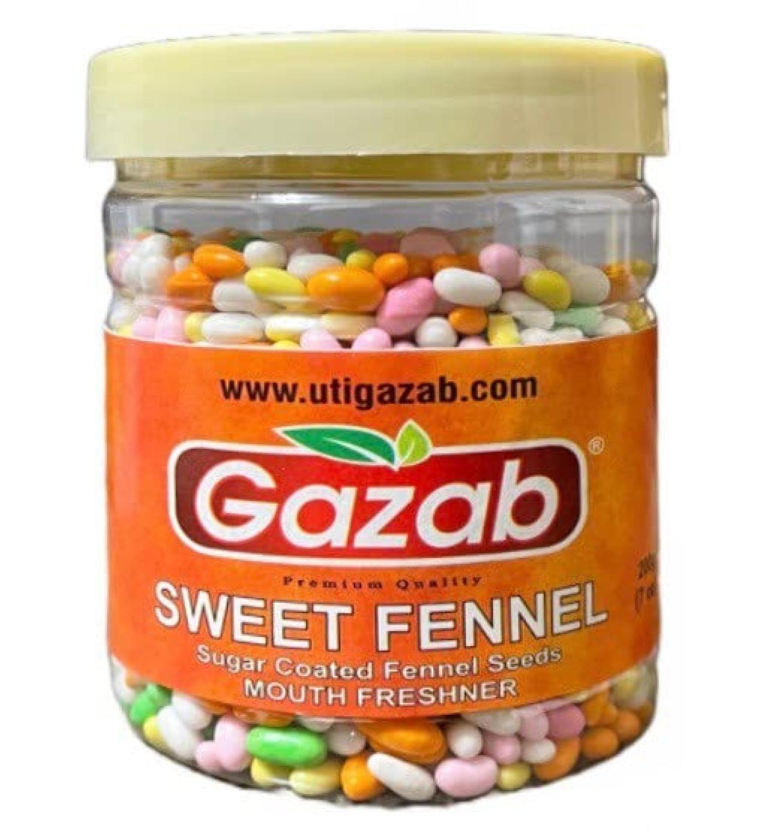 Gazab Premium Sugar Coated Fennel Seeds Mouth Freshener 7 oz (200g) - Product of India - Buy Online on GoSupps.com