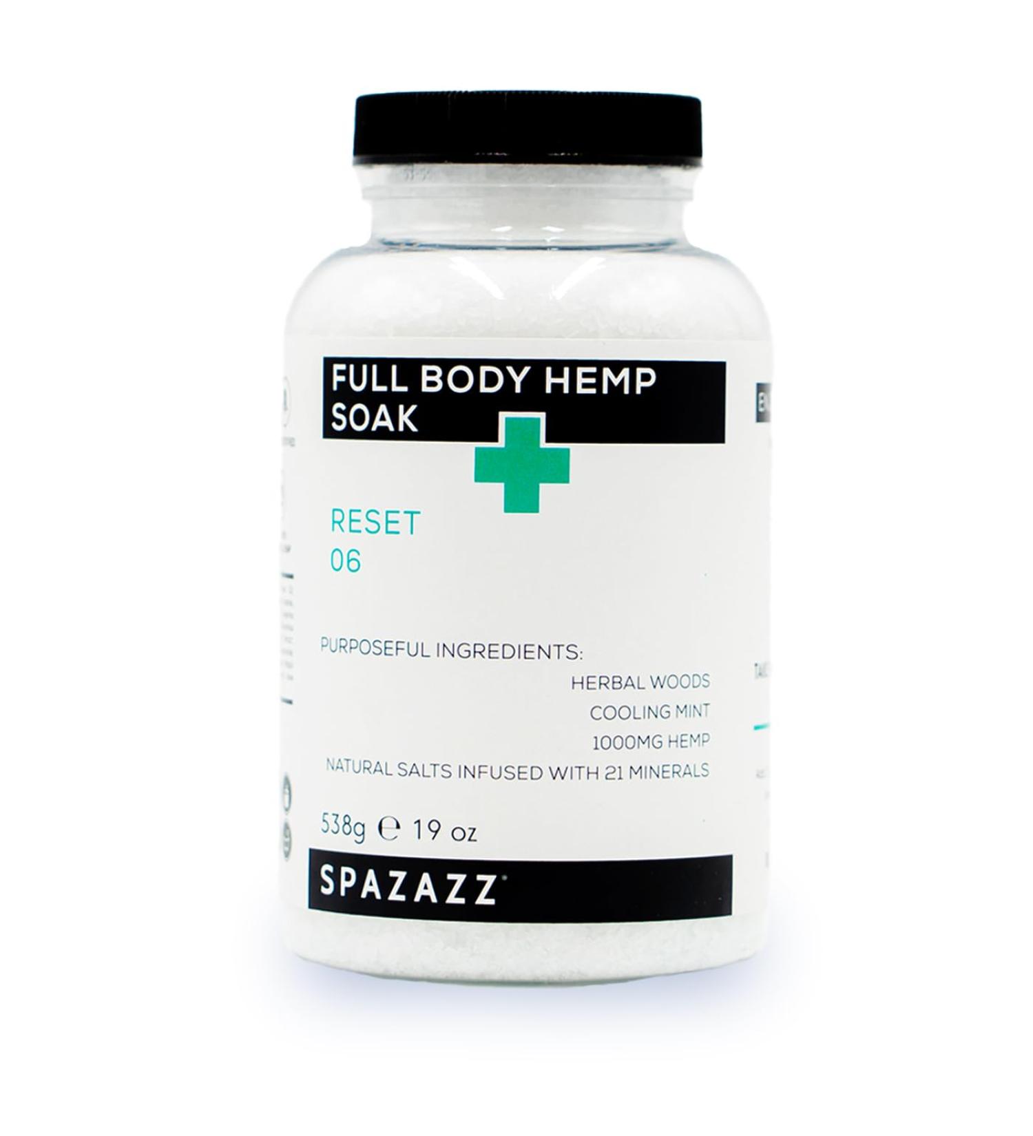 Spazazz Full Body Hemp Soak 1000mg - Aromatherapy Bath Salts for Spa & Hot Tub - 538g/19oz - Buy Online on GoSupps.com