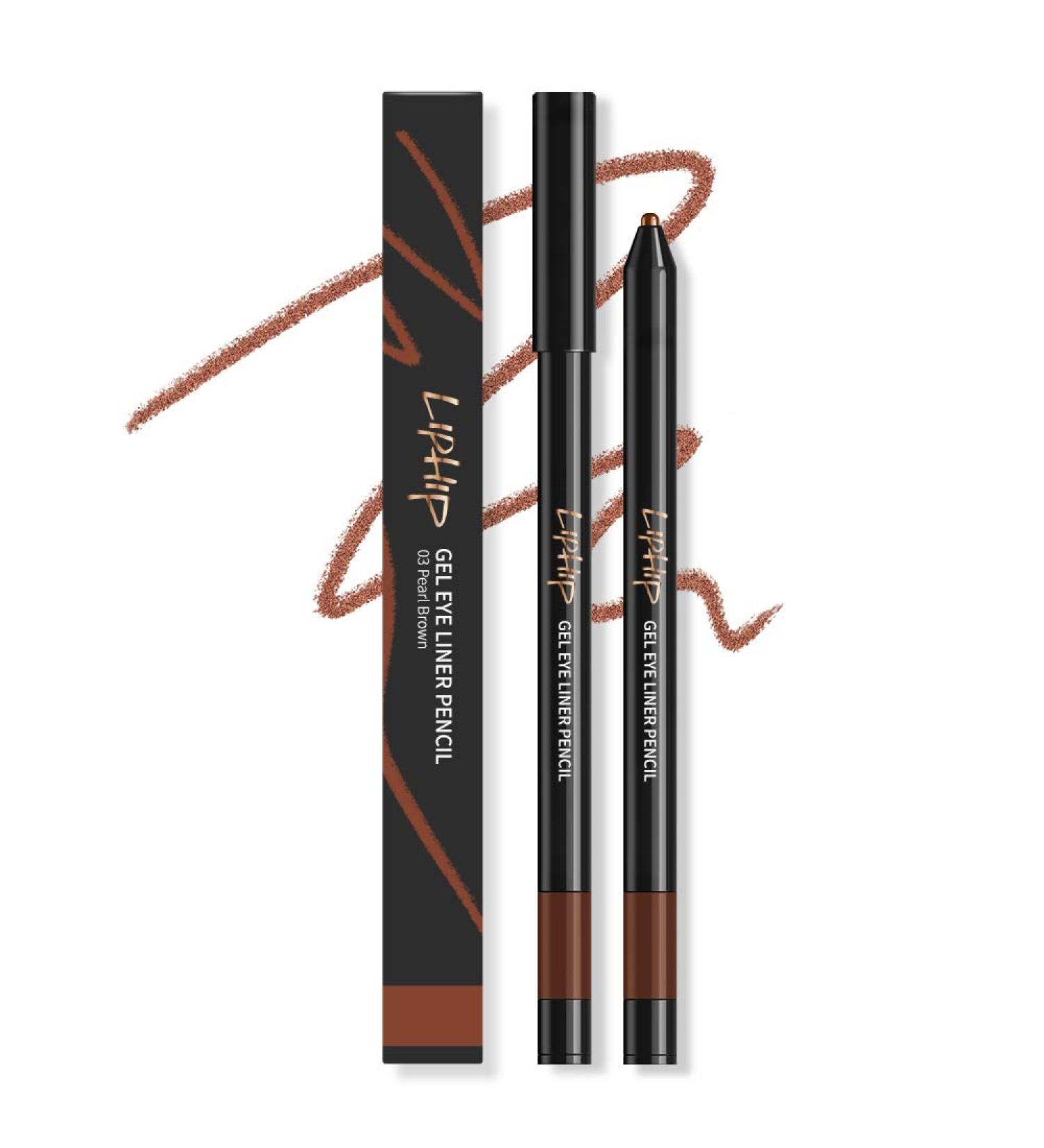 LIPHIP Smudge & Water-Resistant Gel Eyeliner Pencil - Longwear 03 Pearl Brown - Buy Online on GoSupps.com