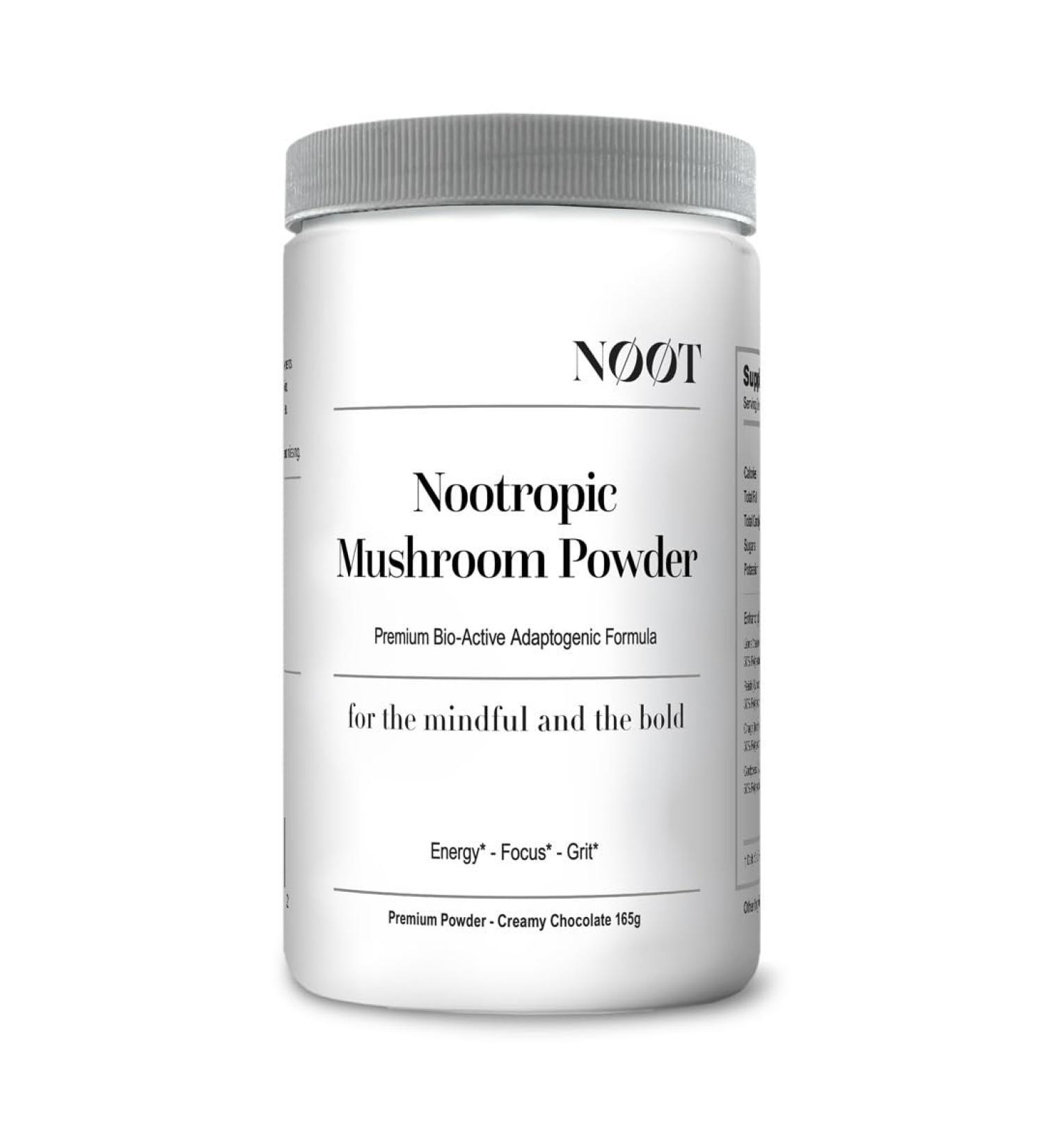 NOOT Nootropic Mushroom Powder Mushroom Supplement Creamy Cocoa Powder with Lions Mane Reishi Chaga & Cordyceps Adaptogen Supplements Biohacking Products Adaptogen Drink Mix 1 Month Supply - Buy Online on GoSupps.com