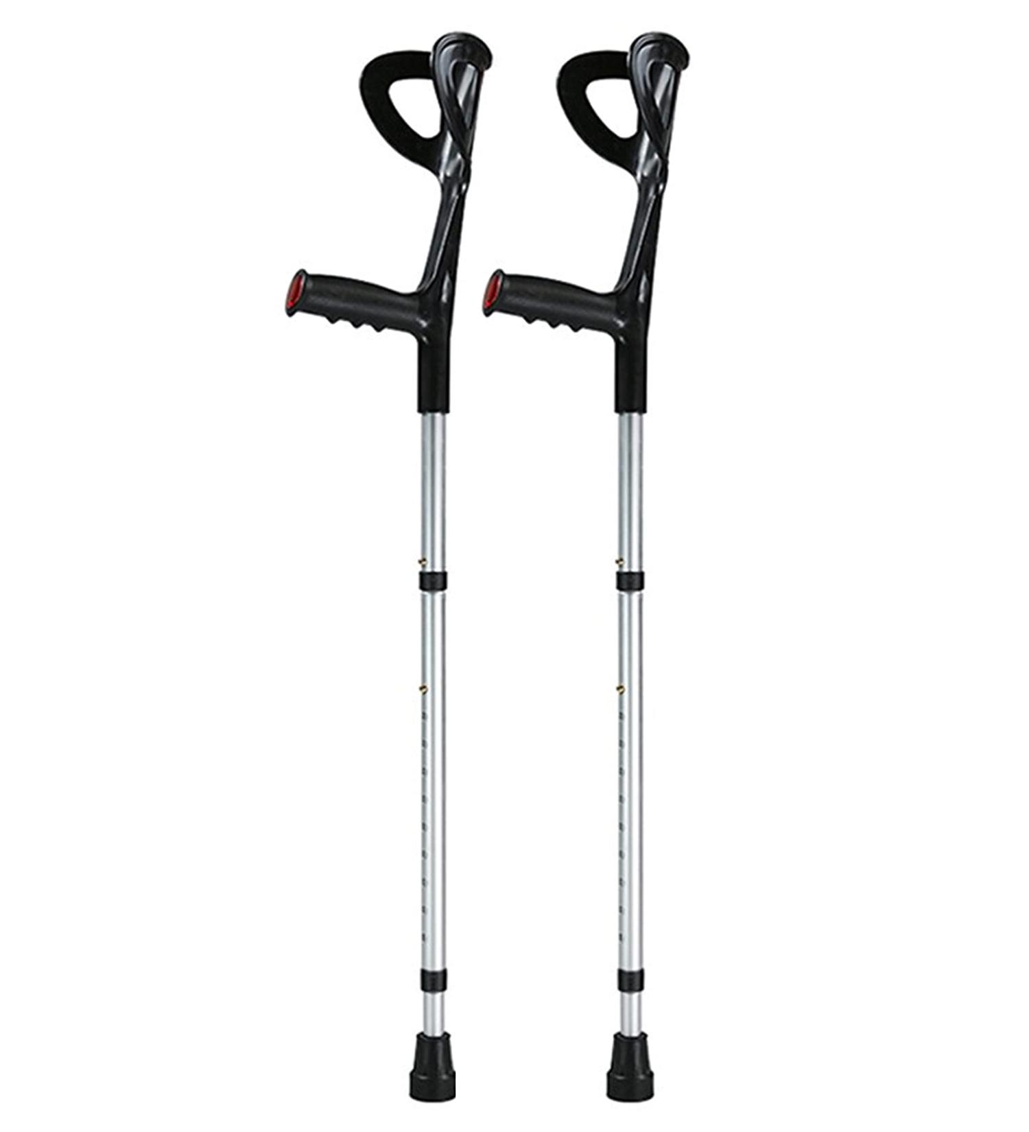 Crutch Folding Elbow Soft Grip Crutches Adjustable 10 Height Slip Resistant Mobility Aid for Elderly Arm Cuff Crutch Foldable Crutch for Handicapped Disabled Adults - Buy Online on GoSupps.com