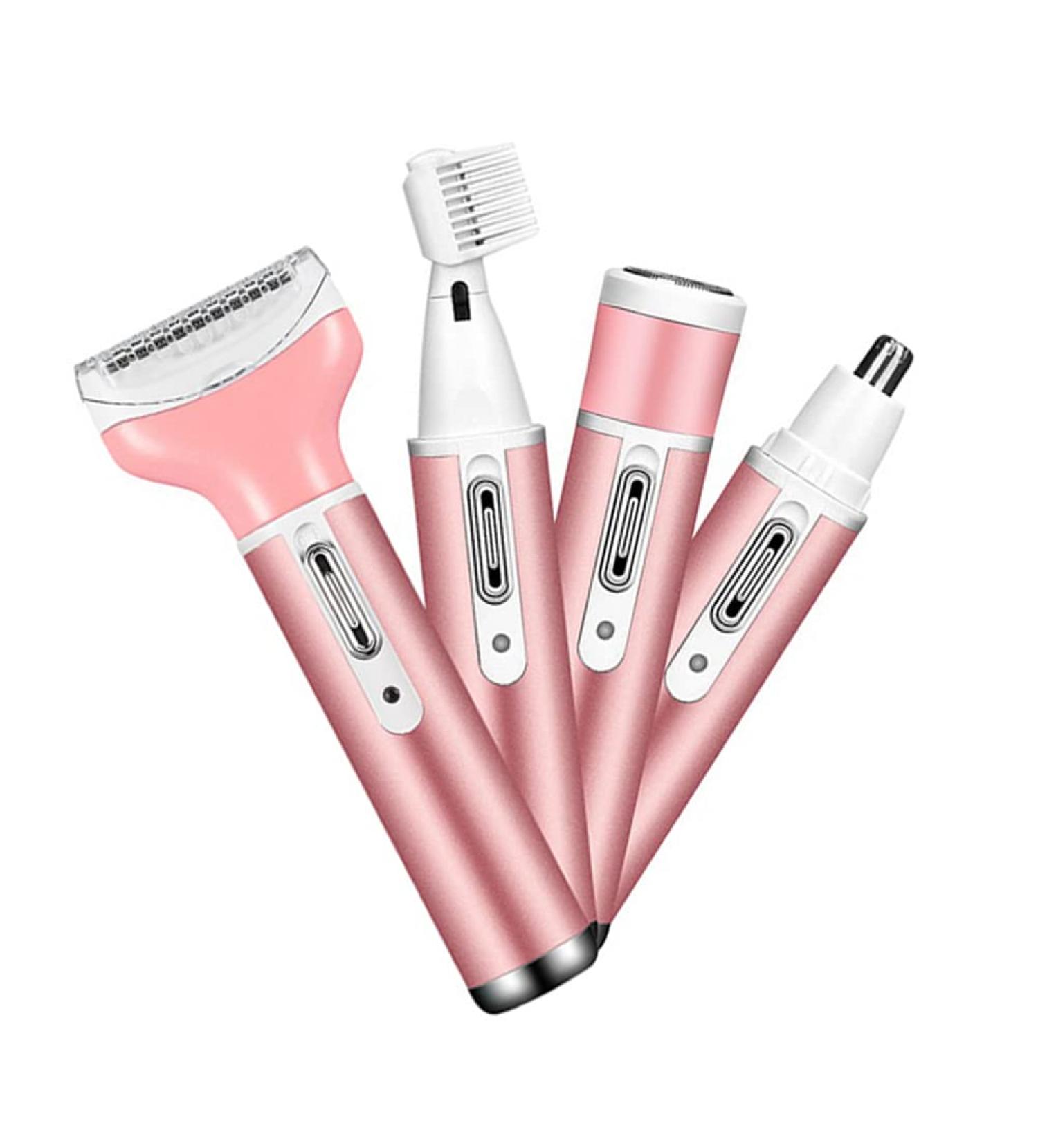 Ghzest Electric Shaver for Women - 4 in 1 Wireless Ladies Razor & Bikini Trimmer for Face Nose Eyebrows & Body - Buy Online on GoSupps.com